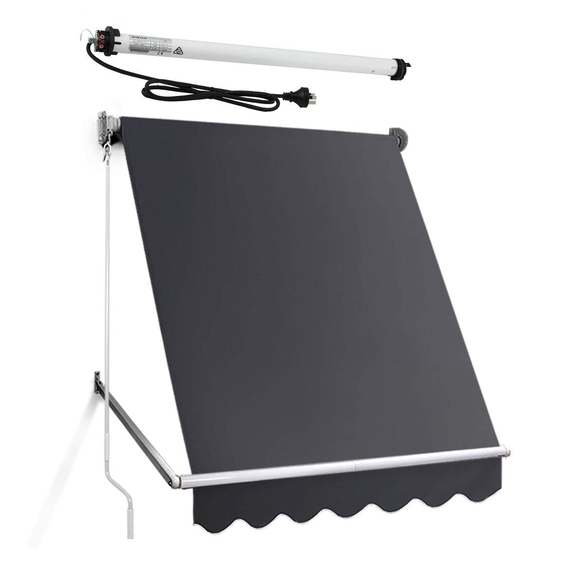 Motorised Pivot Arm Awning Window Sun Shade 1.8x2.1m - Grey - Home & Garden > Shading > Awnings - Rivercity House & Home Co. (ABN 18 642 972 209) - Affordable Modern Furniture Australia