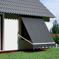 Motorised Pivot Arm Awning Window Sun Shade 2.1 x 2.1m - Grey