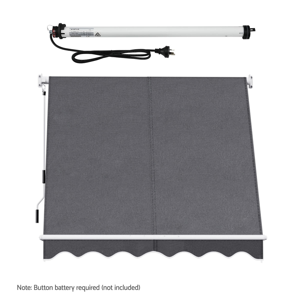 Motorised Pivot Arm Awning Window Sun Shade 2.1 x 2.1m - Grey - Home & Garden > Shading > Awnings - Rivercity House & Home Co. (ABN 18 642 972 209) - Affordable Modern Furniture Australia