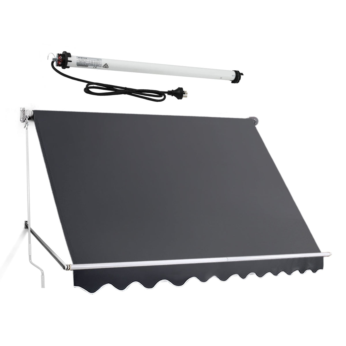 Motorised Pivot Arm Awning Window Sun Shade 2.8 x 2.1m - Grey - Home & Garden > Shading > Awnings - Rivercity House & Home Co. (ABN 18 642 972 209) - Affordable Modern Furniture Australia