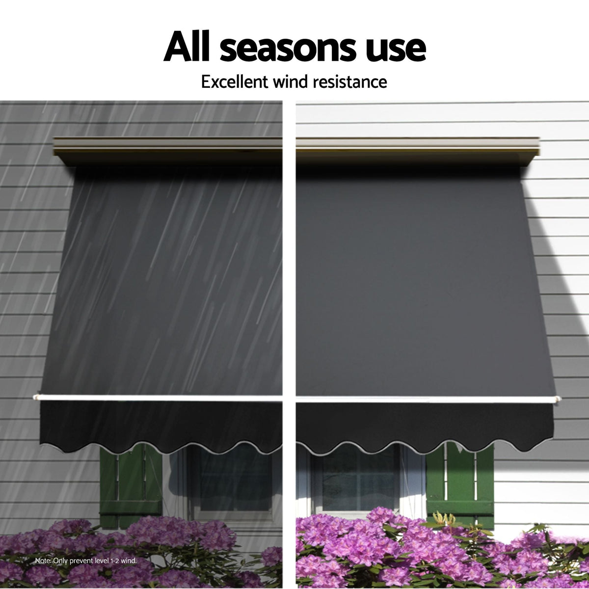 Motorised Pivot Arm Awning Window Sun Shade 3.1 x 2.1m - Grey - Home & Garden > Shading > Awnings - Rivercity House & Home Co. (ABN 18 642 972 209) - Affordable Modern Furniture Australia
