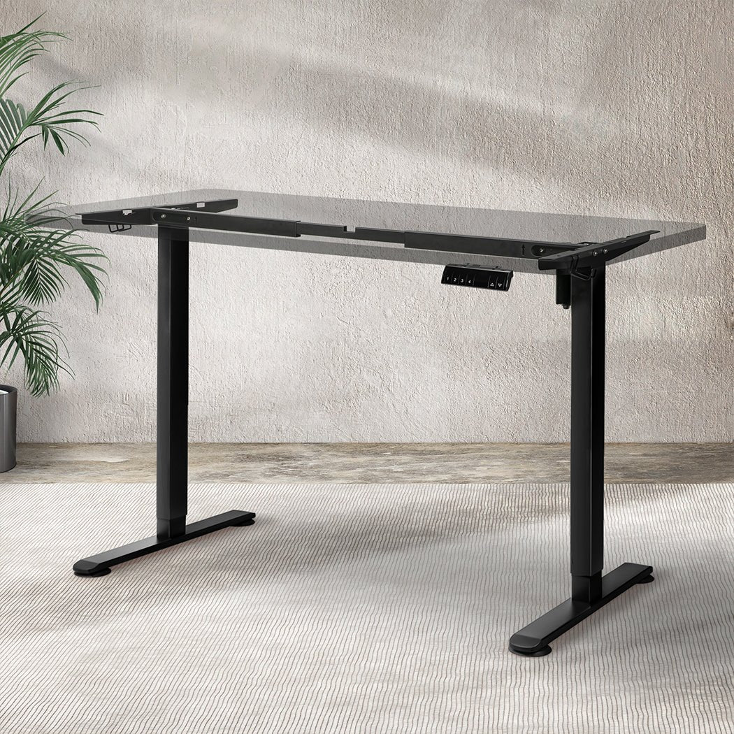 Motorised Single Motor Height Adjustable Standing Desk Frame 94 - 140cm - Black - Rivercity House & Home Co. (ABN 18 642 972 209) - Affordable Modern Furniture Australia