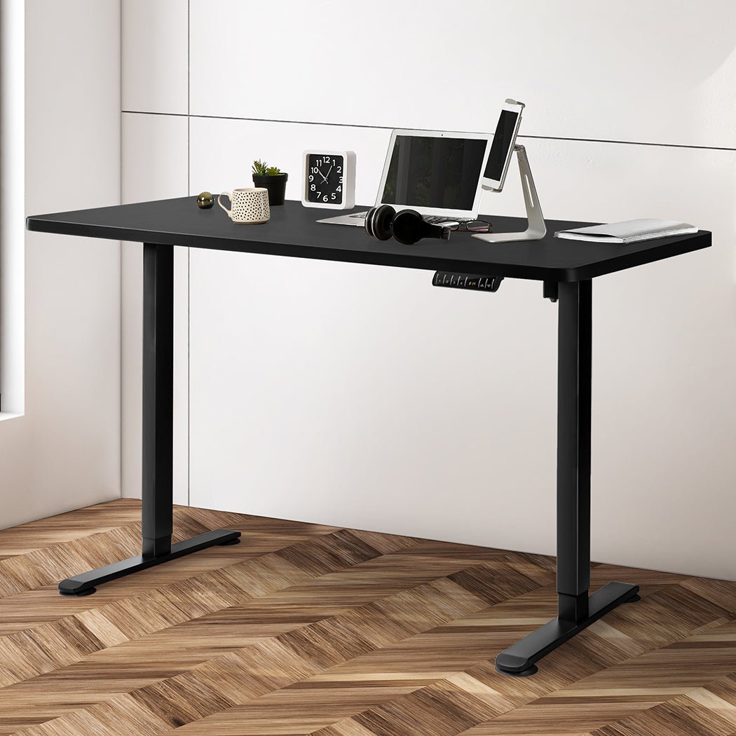 Motorised Standing Desk 120cm Height Adjustable Frame with Desktop - Black - Rivercity House & Home Co. (ABN 18 642 972 209) - Affordable Modern Furniture Australia