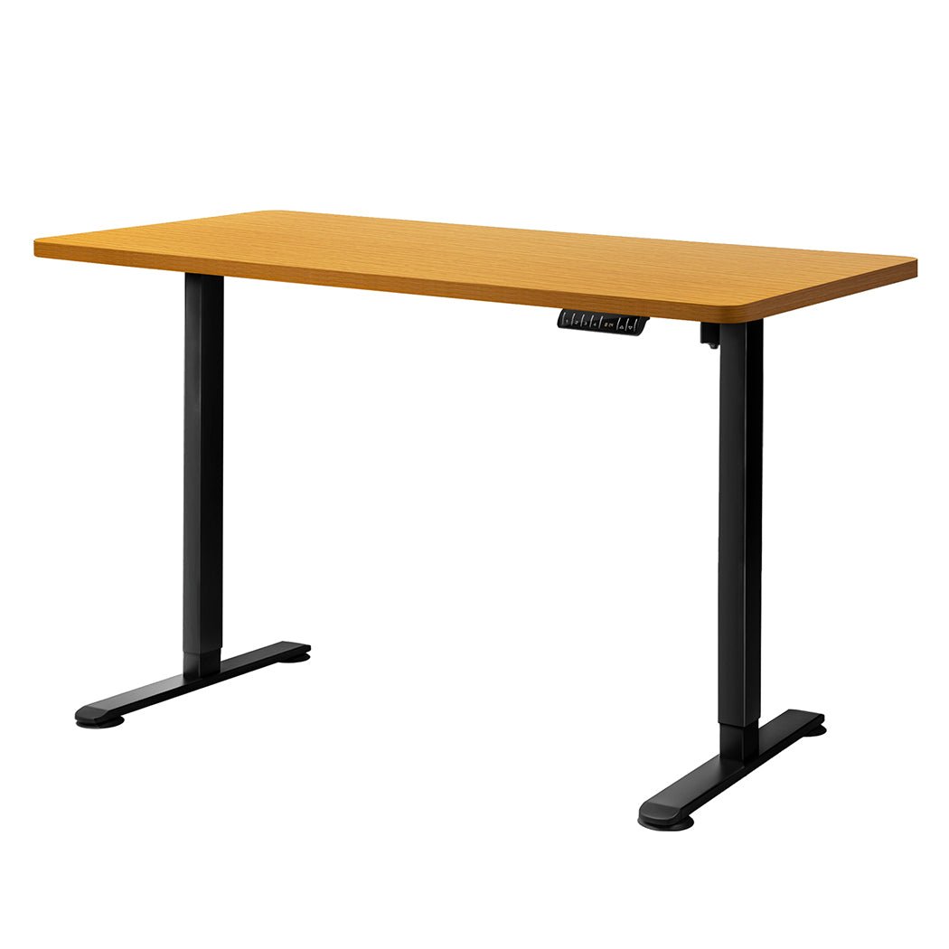 Motorised Standing Desk 120cm Height Adjustable with Natural Top - Natural - Rivercity House & Home Co. (ABN 18 642 972 209) - Affordable Modern Furniture Australia
