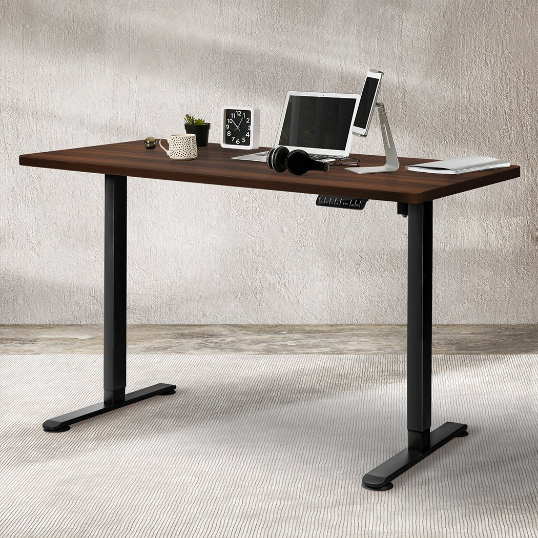 Motorised Standing Desk 120cm Height with Walnut Top - Walnut - Rivercity House & Home Co. (ABN 18 642 972 209) - Affordable Modern Furniture Australia