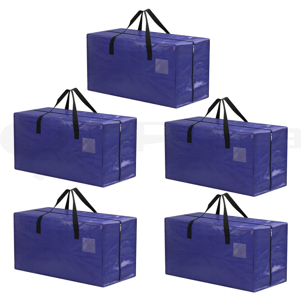 Moving Bags Heavy Duty Waterproof Backpack Straps Large Storage Totes 5 Pack Blue - Home & Garden > Bedding > Mattress Protectors - Rivercity House & Home Co. (ABN 18 642 972 209) - Affordable Modern Furniture Australia