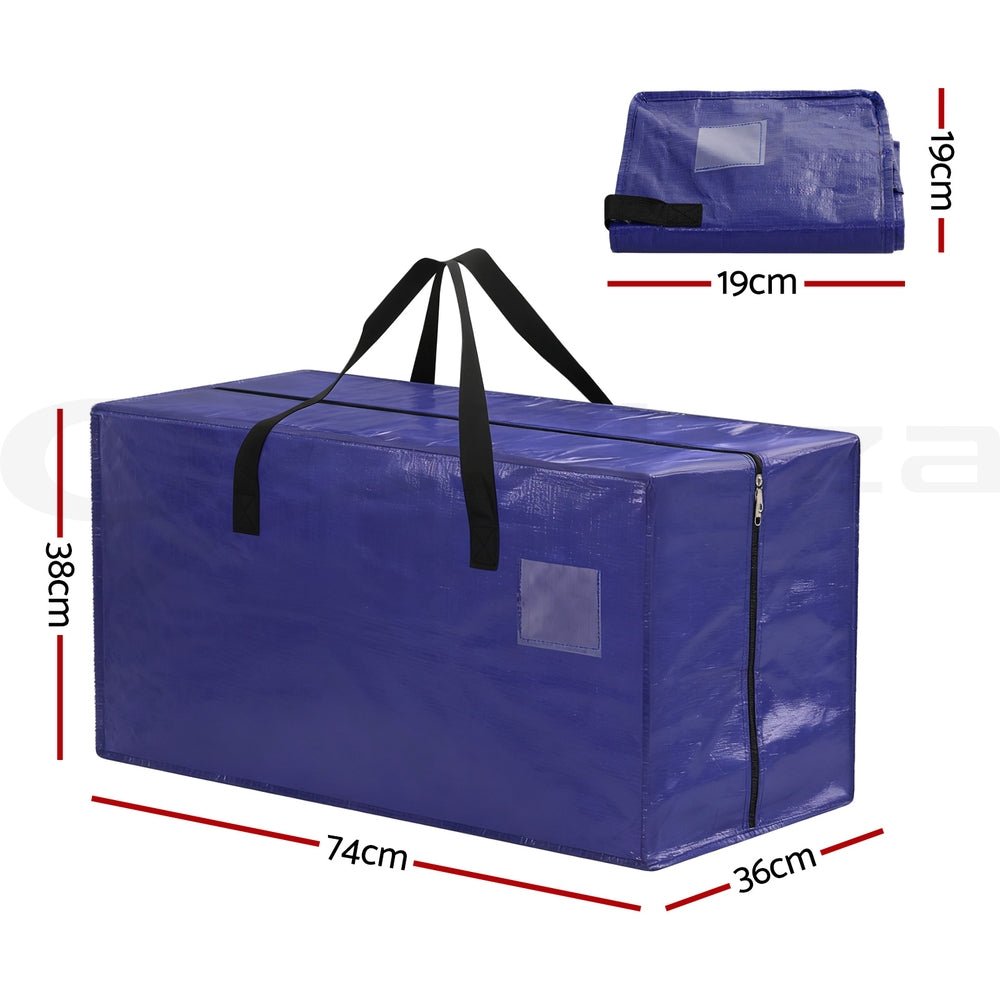 Moving Bags Heavy Duty Waterproof Backpack Straps Large Storage Totes 5 Pack Blue - Home & Garden > Bedding > Mattress Protectors - Rivercity House & Home Co. (ABN 18 642 972 209) - Affordable Modern Furniture Australia