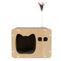 Multi-Angle Cat Scratcher Board with Spring Toy - Brown