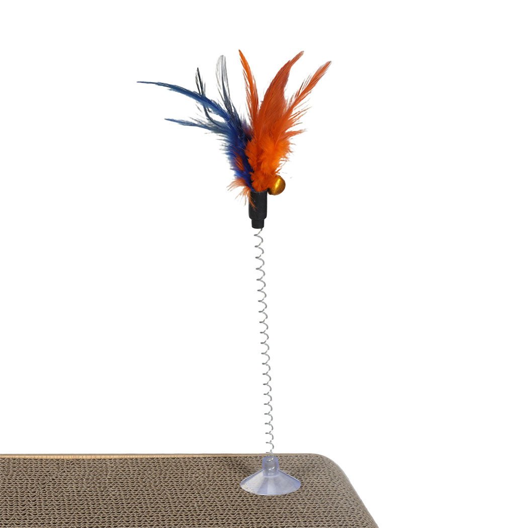 Multi - Angle Cat Scratcher Board with Spring Toy - Brown - Rivercity House & Home Co. (ABN 18 642 972 209) - Affordable Modern Furniture Australia