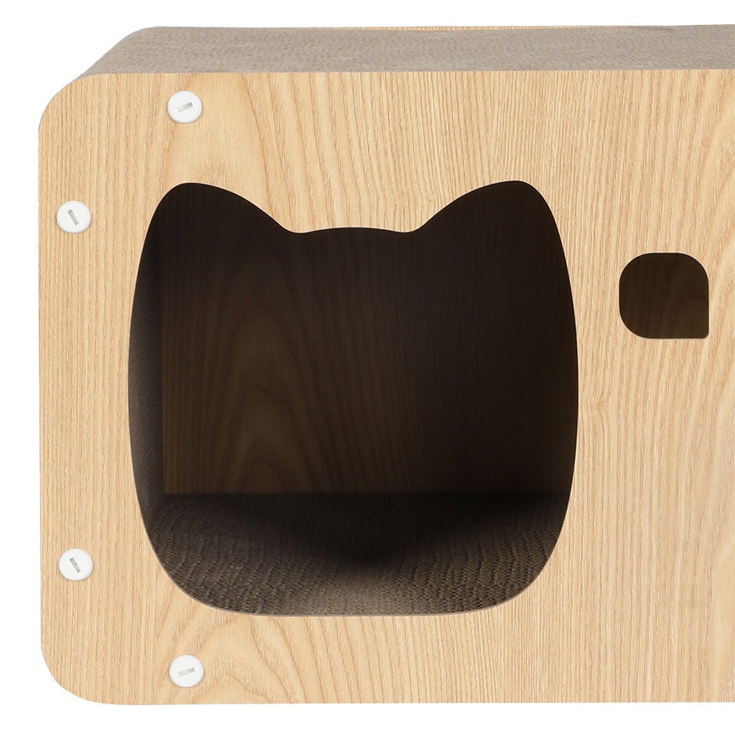 Multi - Angle Cat Scratcher Board with Spring Toy - Brown - Rivercity House & Home Co. (ABN 18 642 972 209) - Affordable Modern Furniture Australia