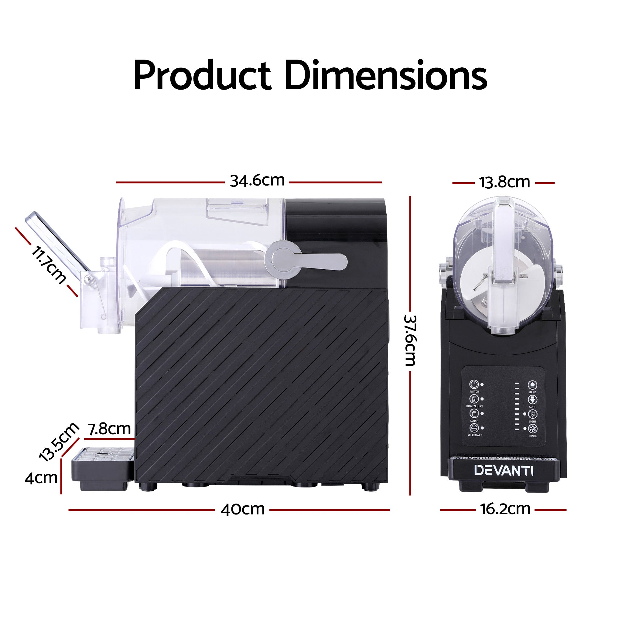 Multi - Function Slushie & Frozen Drink Machine - 1.8L Capacity - Black - Appliances > Kitchen Appliances > Ice Makers - Rivercity House & Home Co. (ABN 18 642 972 209) - Affordable Modern Furniture Australia