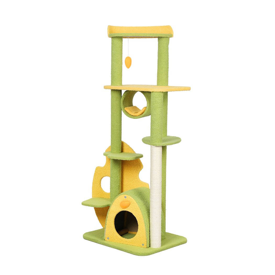 Multi - Level Cat Tree Kitten Furniture Condo with Toys and Scratching Posts - Green - Rivercity House & Home Co. (ABN 18 642 972 209) - Affordable Modern Furniture Australia