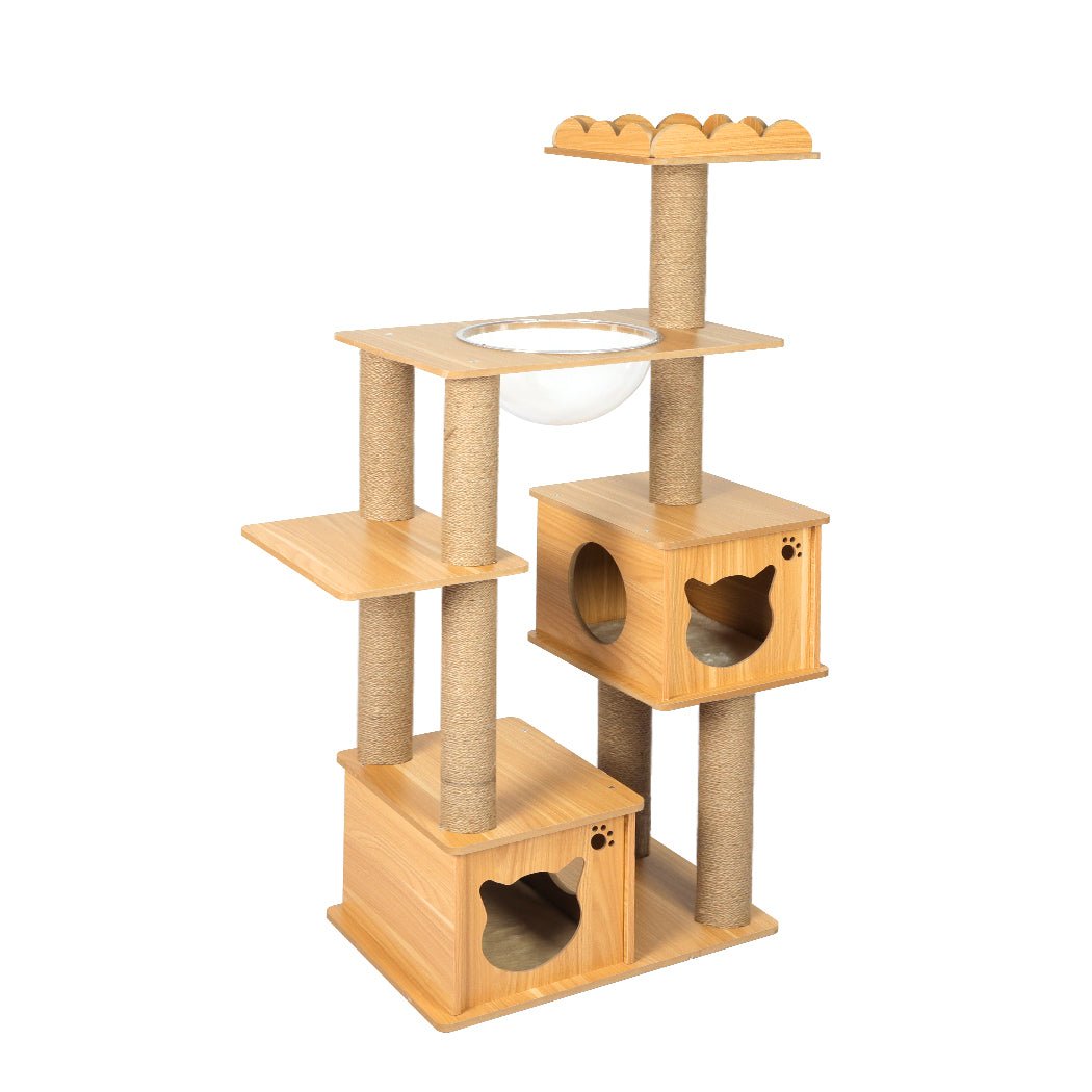 Multi - Level Cat Tree Scratching Post with Platforms and Sisal Posts - Greige - Rivercity House & Home Co. (ABN 18 642 972 209) - Affordable Modern Furniture Australia