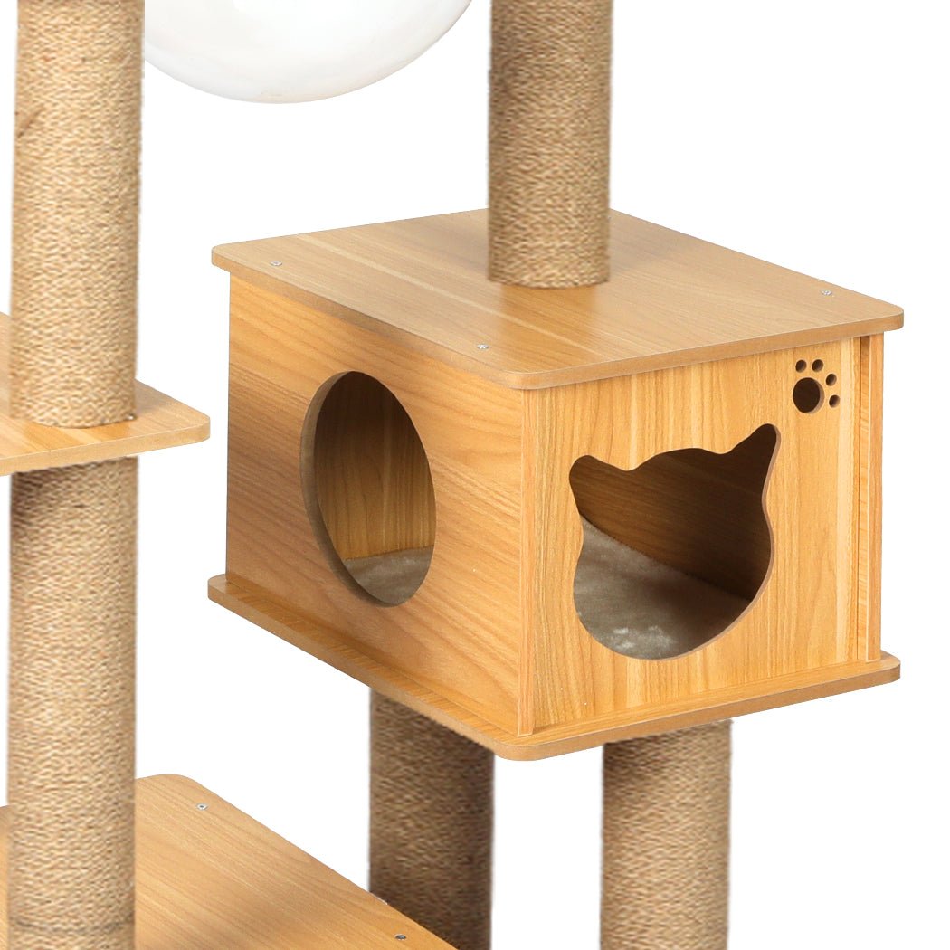 Multi - Level Cat Tree Scratching Post with Platforms and Sisal Posts - Greige - Rivercity House & Home Co. (ABN 18 642 972 209) - Affordable Modern Furniture Australia