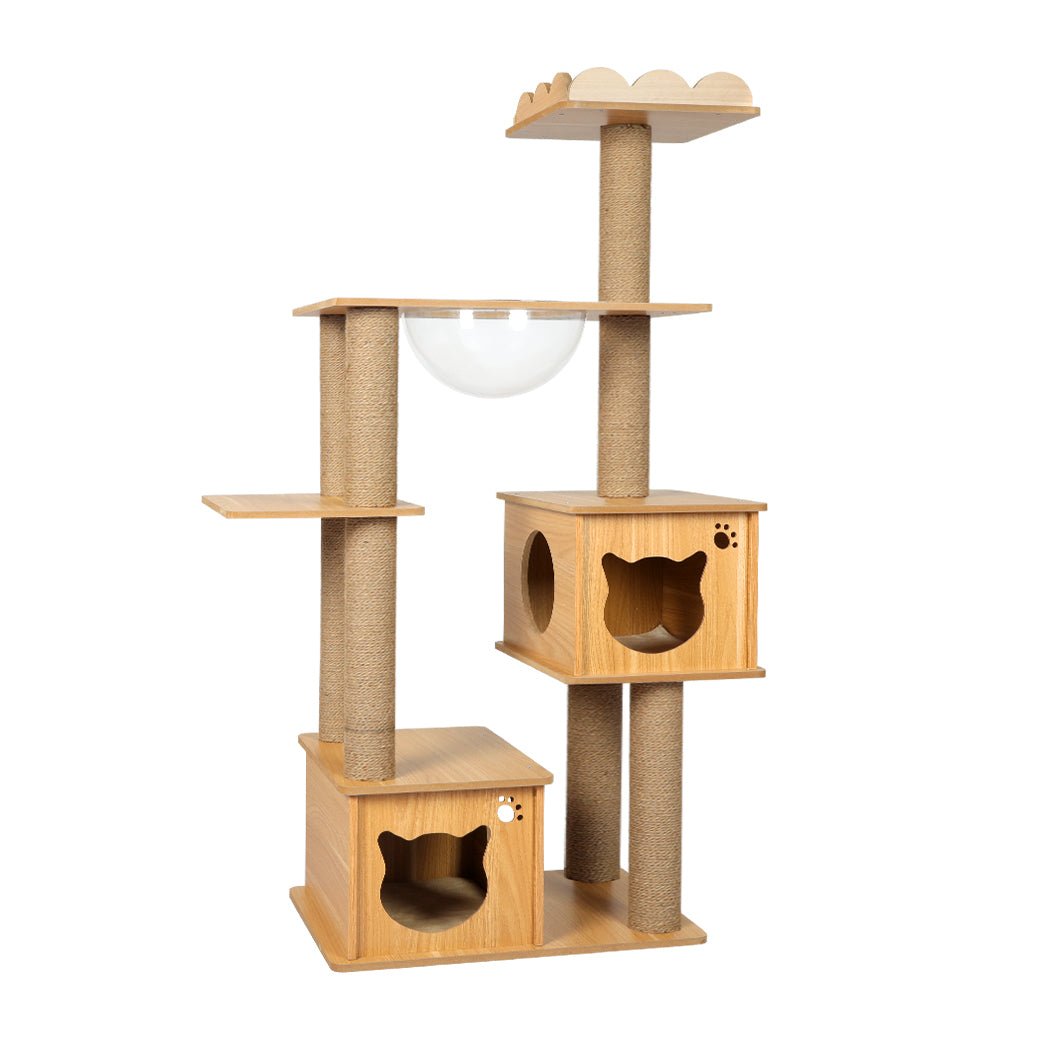 Multi - Level Cat Tree Scratching Post with Platforms and Sisal Posts - Greige - Rivercity House & Home Co. (ABN 18 642 972 209) - Affordable Modern Furniture Australia