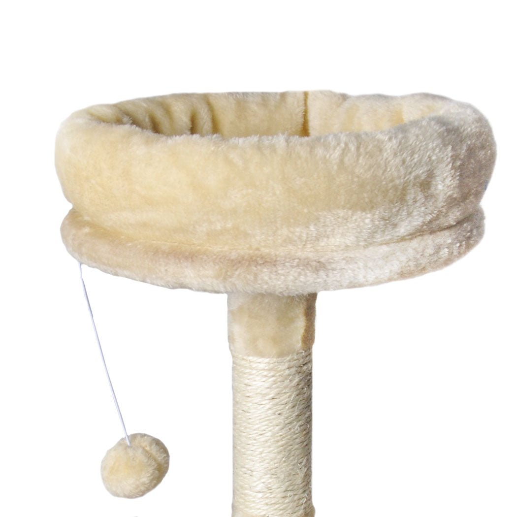 Multi - Level Cat Tree with Scratching Post and Toys - Beige - Rivercity House & Home Co. (ABN 18 642 972 209) - Affordable Modern Furniture Australia