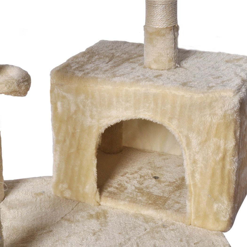 Multi - Level Cat Tree with Scratching Post and Toys - Beige - Rivercity House & Home Co. (ABN 18 642 972 209) - Affordable Modern Furniture Australia