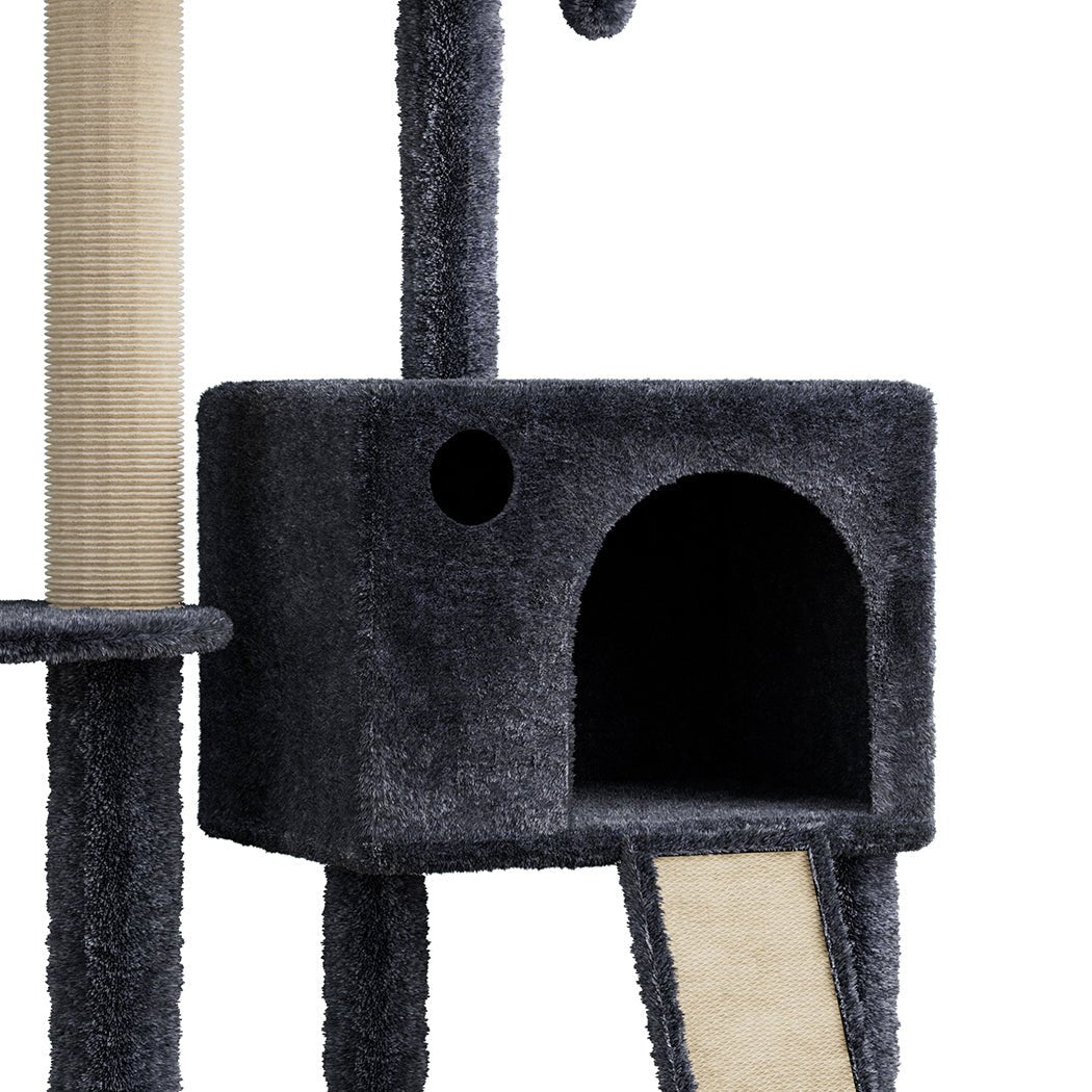 Multi - Level Cat Tree with Scratching Posts, Hammock & Condo - Grey - Rivercity House & Home Co. (ABN 18 642 972 209) - Affordable Modern Furniture Australia