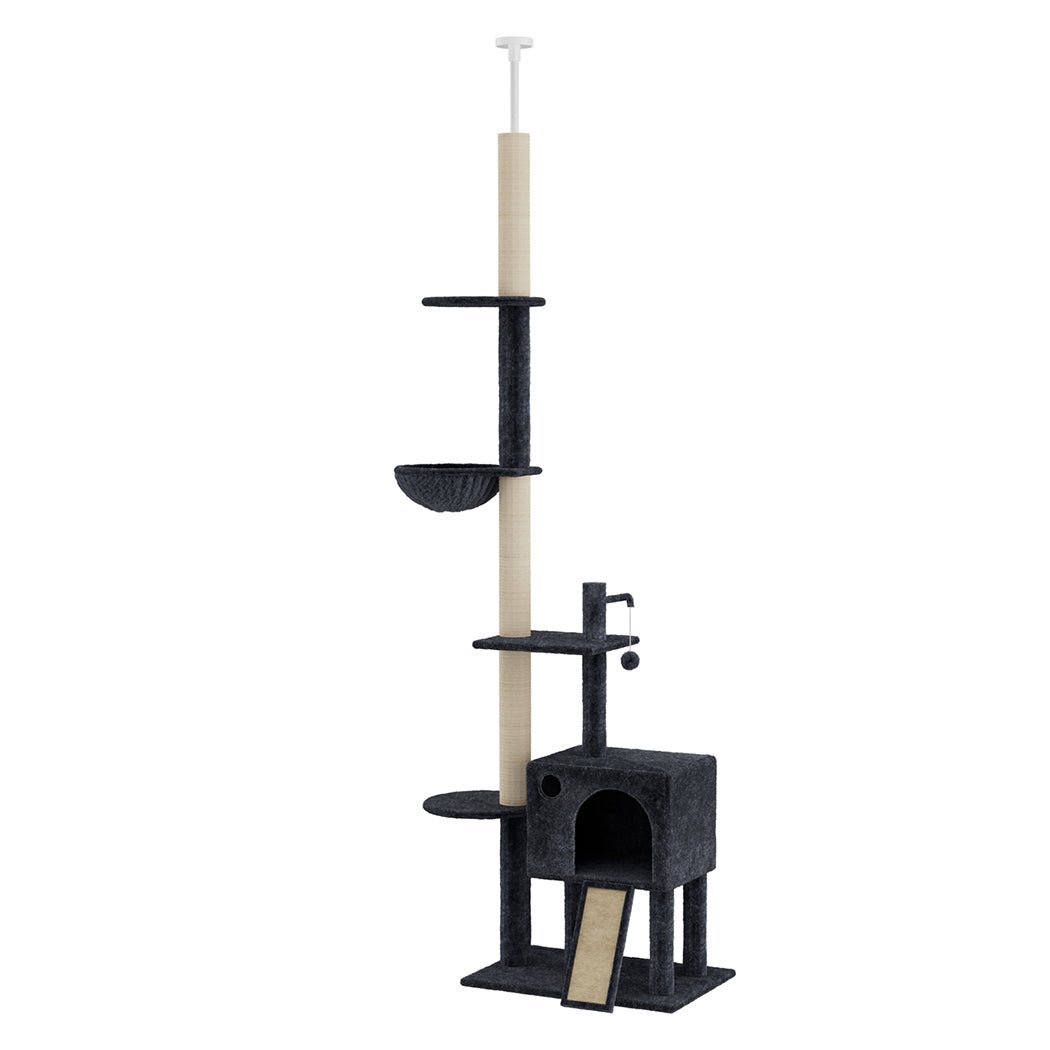 Multi - Level Cat Tree with Scratching Posts, Hammock & Condo - Grey - Rivercity House & Home Co. (ABN 18 642 972 209) - Affordable Modern Furniture Australia