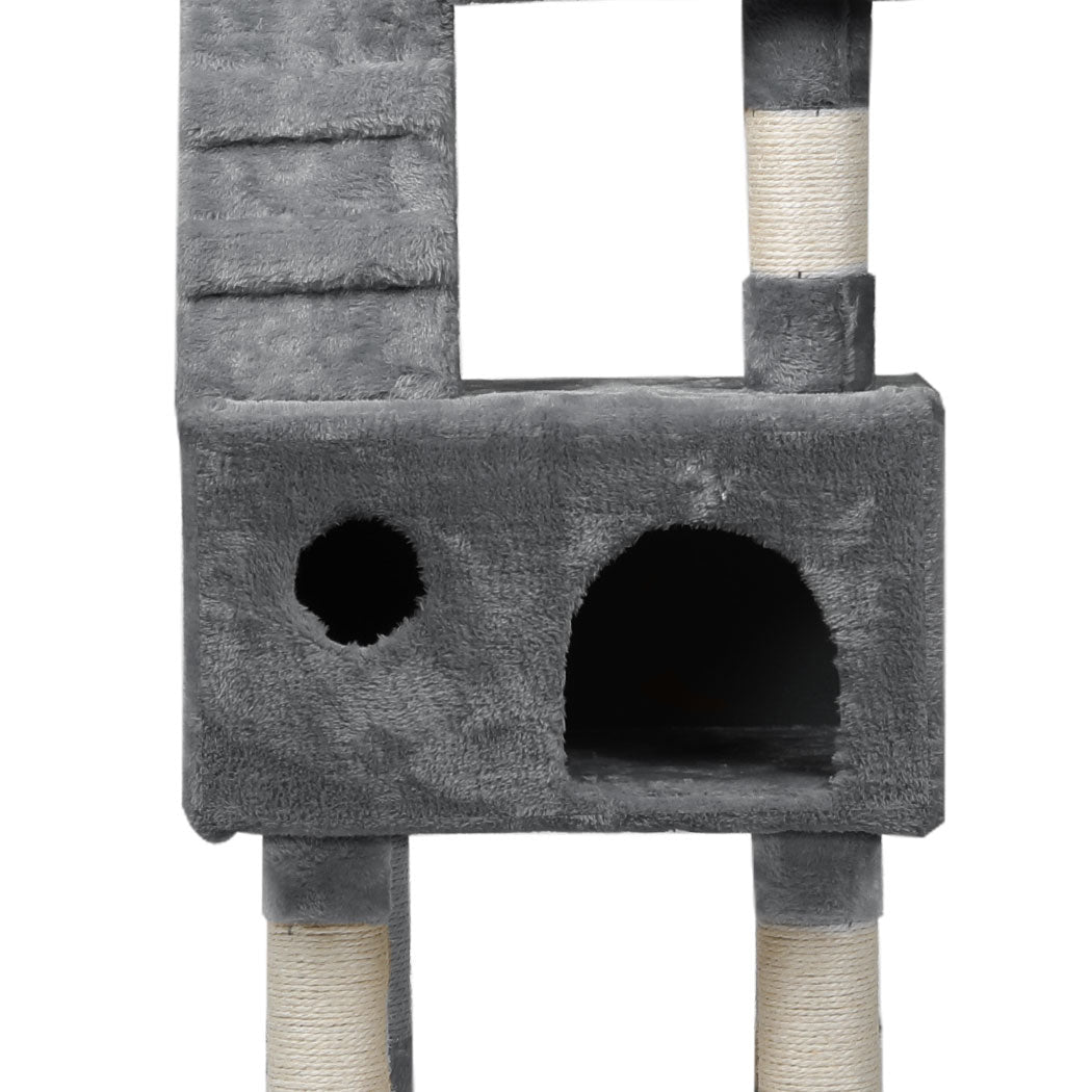 Multi - Level Cat Tree with Sisal Scratching Post and Plush Cover - Grey - Rivercity House & Home Co. (ABN 18 642 972 209) - Affordable Modern Furniture Australia