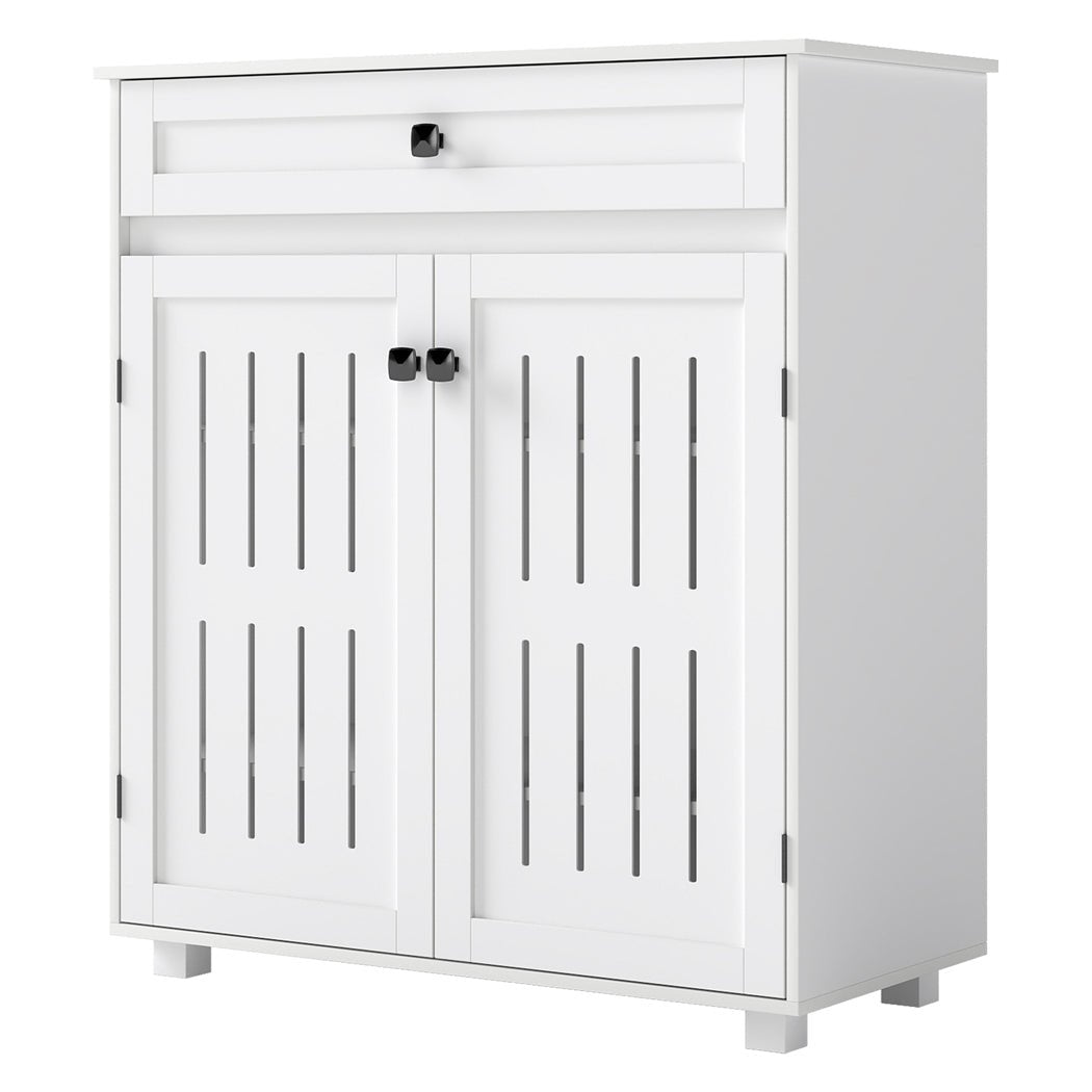 Multi - Tier Shoe Storage Cabinet with Louvre Doors and Adjustable Shelves - White - Rivercity House & Home Co. (ABN 18 642 972 209) - Affordable Modern Furniture Australia