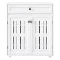 Multi-Tier Shoe Storage Cabinet with Louvre Doors and Adjustable Shelves - White
