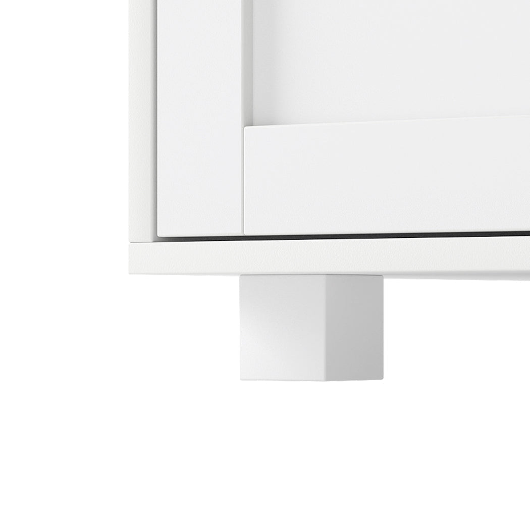 Multi - Tier Shoe Storage Cabinet with Louvre Doors and Adjustable Shelves - White - Rivercity House & Home Co. (ABN 18 642 972 209) - Affordable Modern Furniture Australia
