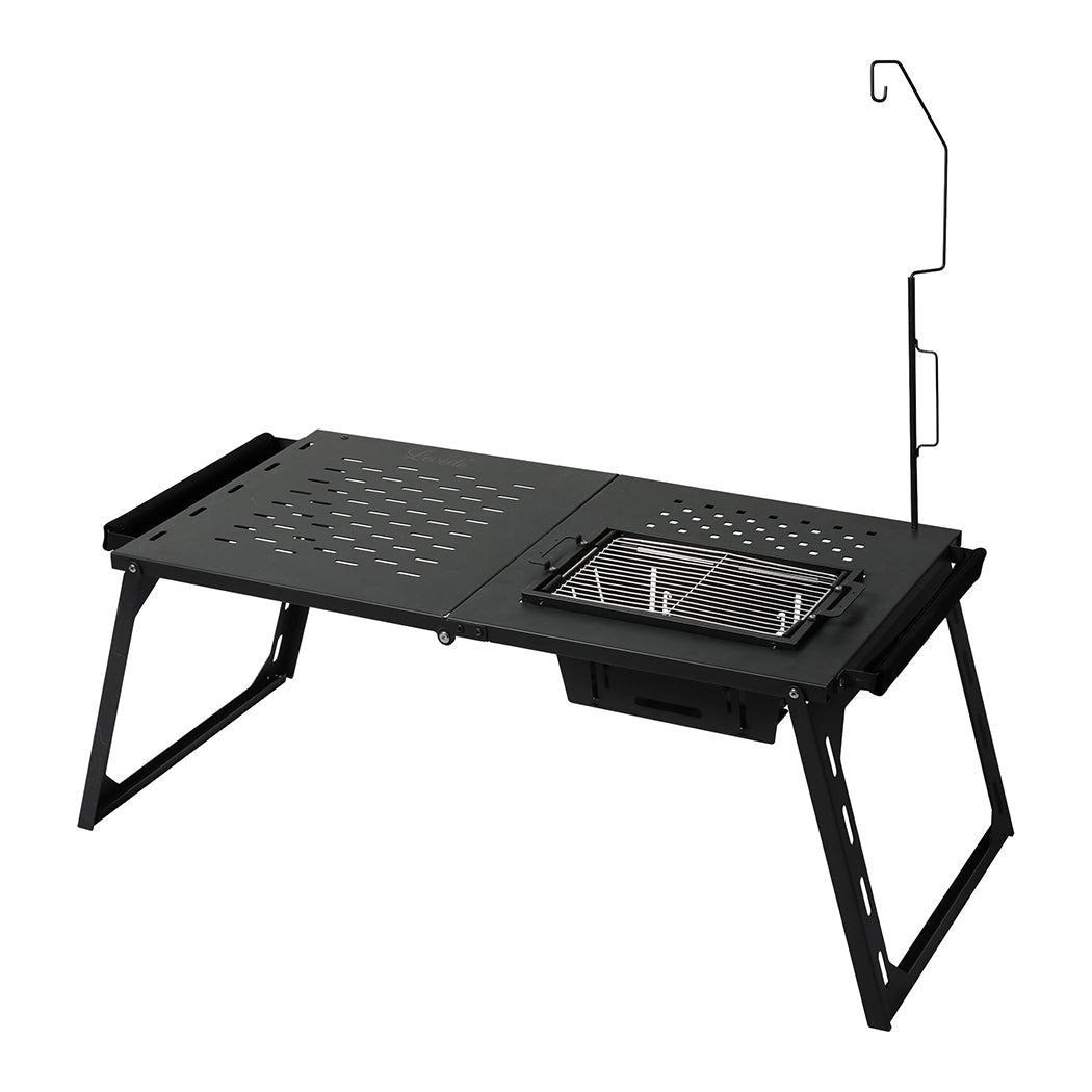 Multifunctional Large Folding Desktop Table with BBQ Grill - Black - Rivercity House & Home Co. (ABN 18 642 972 209) - Affordable Modern Furniture Australia