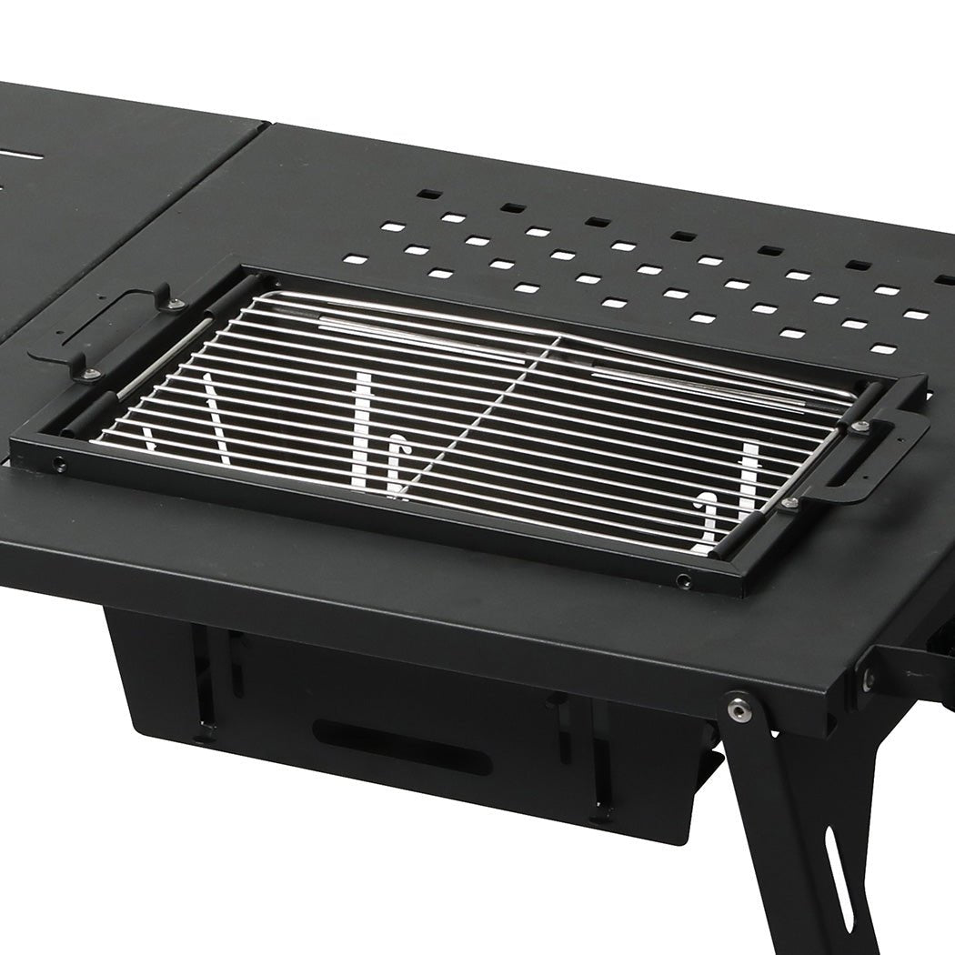Multifunctional Large Folding Desktop Table with BBQ Grill - Black - Rivercity House & Home Co. (ABN 18 642 972 209) - Affordable Modern Furniture Australia