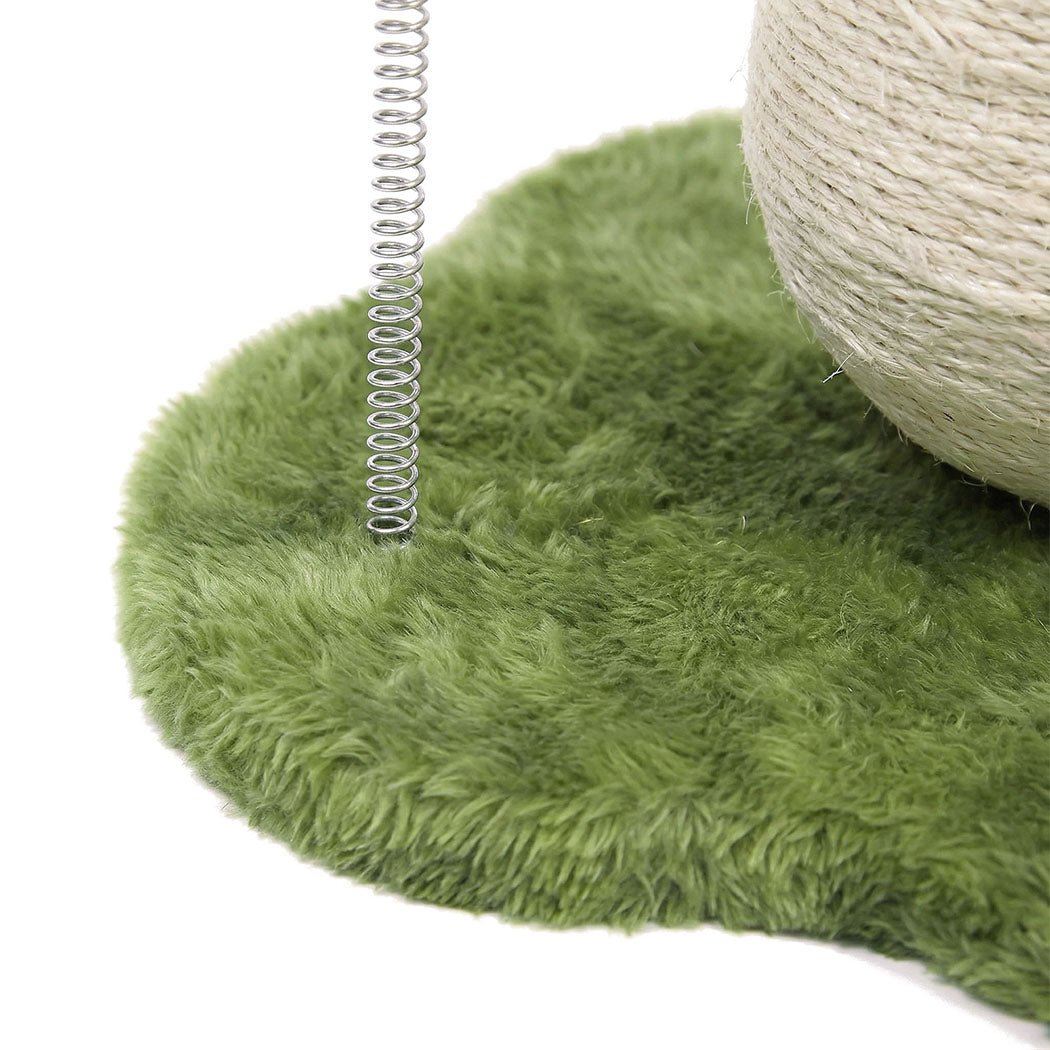 Mushroom Cat Scratching Post with Sisal Rope and Plush Ball - Red White Green - Rivercity House & Home Co. (ABN 18 642 972 209) - Affordable Modern Furniture Australia