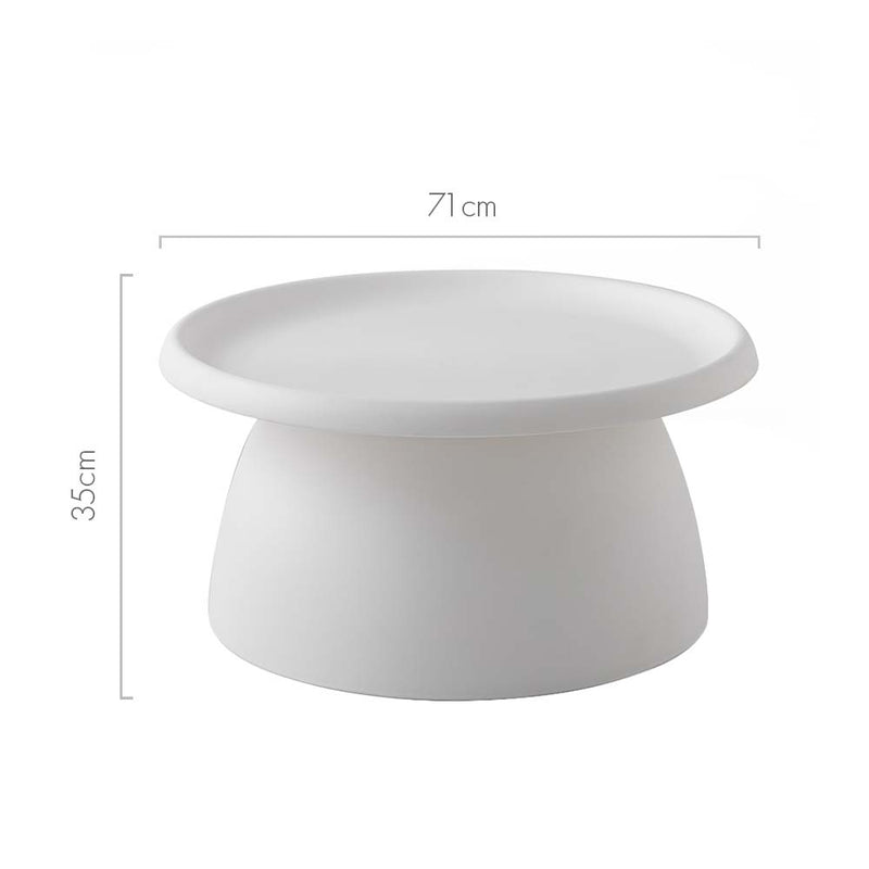 Mushroom Style Round Coffee Table 71CM - White - Furniture > Living Room - Rivercity House & Home Co. (ABN 18 642 972 209) - Affordable Modern Furniture Australia