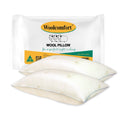 Natural Australian Wool Pillow Twin Pack 45x75cm with Sateen Cotton Casing - White