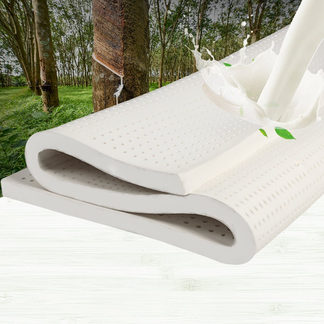 Natural Latex Double Mattress Topper 5cm - White - Rivercity House & Home Co. (ABN 18 642 972 209) - Affordable Modern Furniture Australia