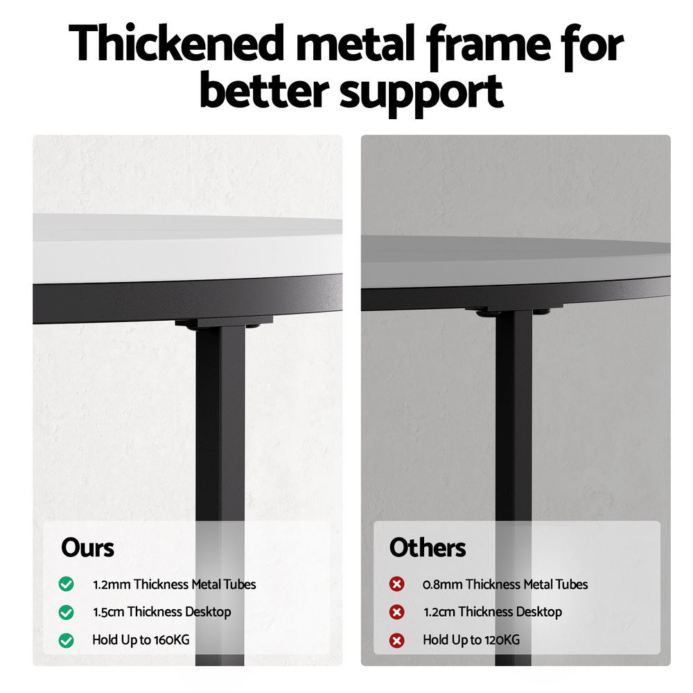 Nesting Coffee Table Set of 2 Marble Effect - White & Black - Furniture > Living Room > Coffee Tables - Rivercity House & Home Co. (ABN 18 642 972 209) - Affordable Modern Furniture Australia