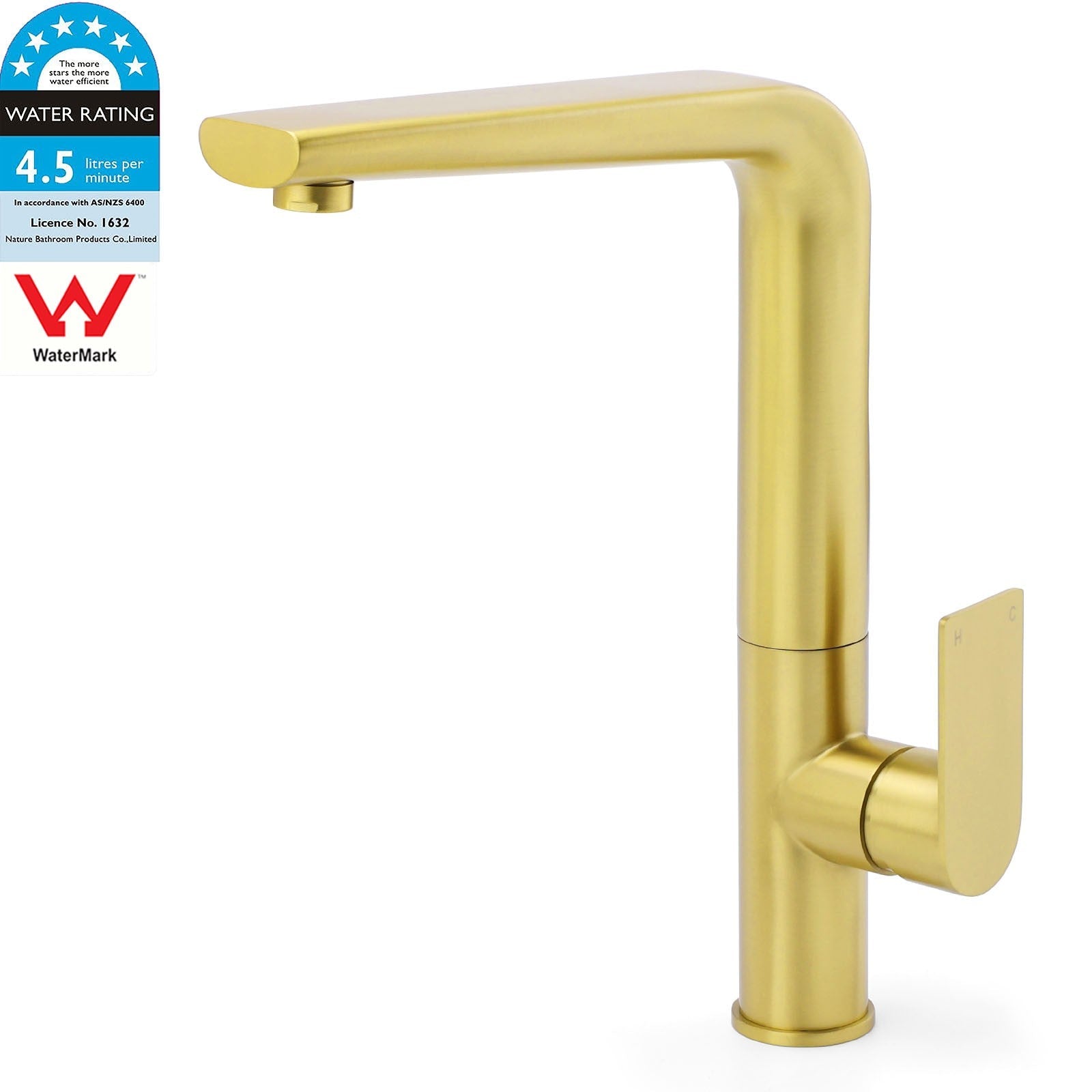 NEW ARRIVAL WELS Brushed Gold Round Kitchen Mixer Sink Tap Laundry Faucet Spout - Furniture > Bathroom > Shower Heads & Screens - Rivercity House & Home Co. (ABN 18 642 972 209) - Affordable Modern Furniture Australia