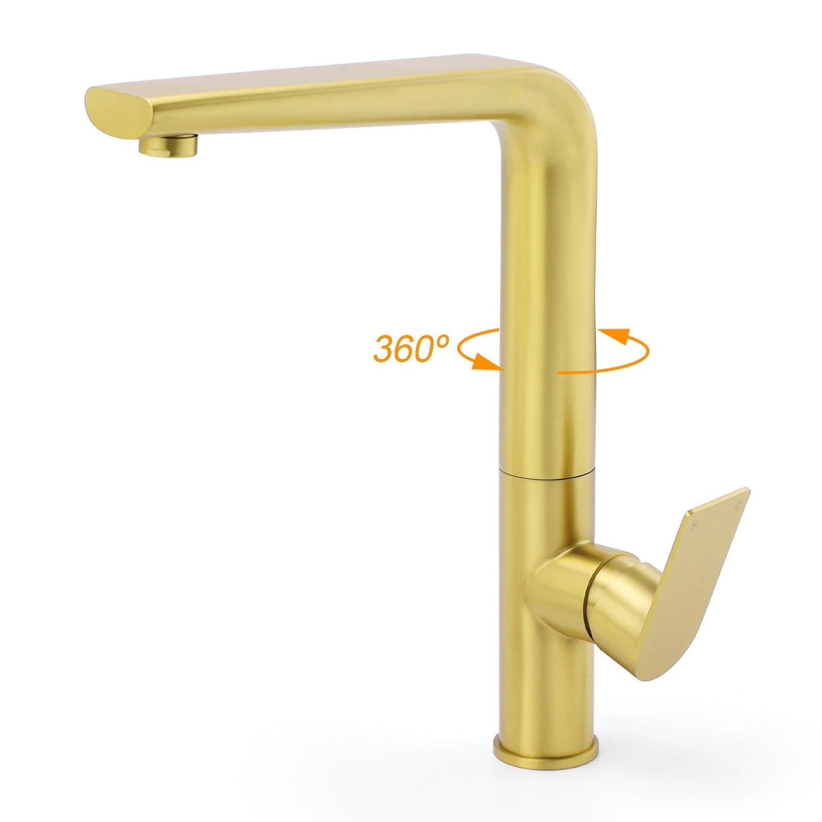 NEW ARRIVAL WELS Brushed Gold Round Kitchen Mixer Sink Tap Laundry Faucet Spout - Furniture > Bathroom > Shower Heads & Screens - Rivercity House & Home Co. (ABN 18 642 972 209) - Affordable Modern Furniture Australia
