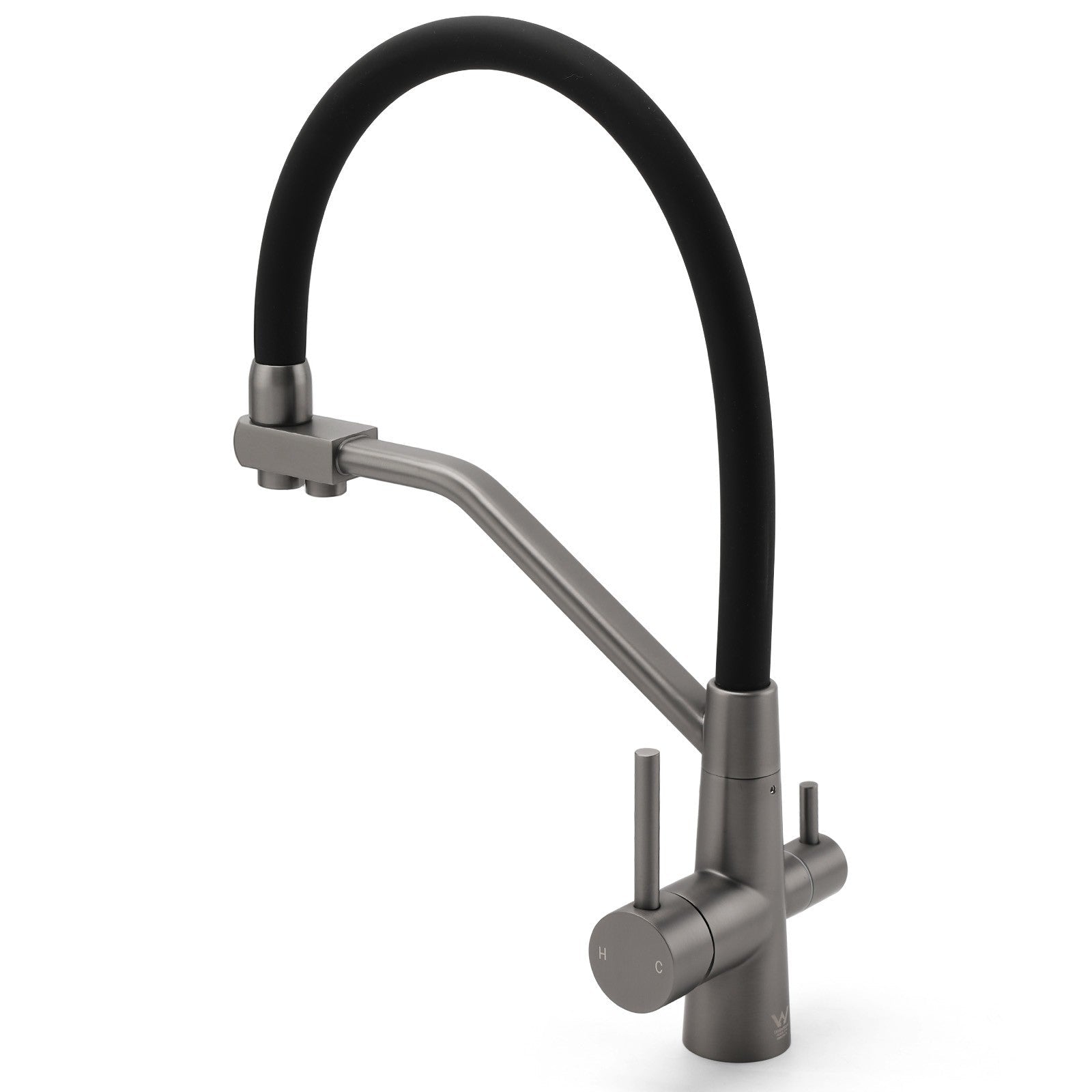 NEW Gun Metal Grey 3 - Way Drink Pure Water Kitchen Mixer Pull Out Spout Sink Tap - Furniture > Bathroom > Shower Heads & Screens - Rivercity House & Home Co. (ABN 18 642 972 209) - Affordable Modern Furniture Australia