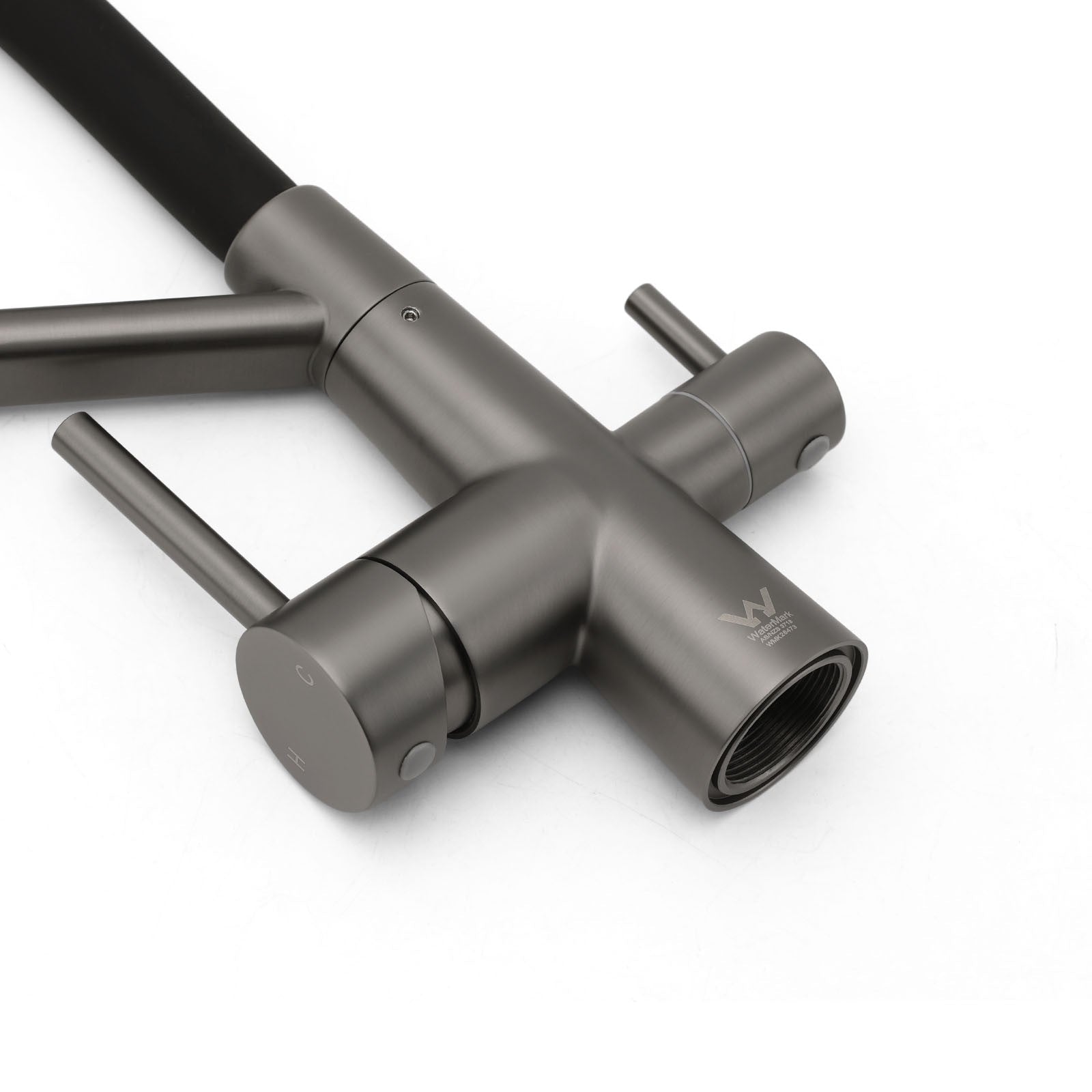 NEW Gun Metal Grey 3 - Way Drink Pure Water Kitchen Mixer Pull Out Spout Sink Tap - Furniture > Bathroom > Shower Heads & Screens - Rivercity House & Home Co. (ABN 18 642 972 209) - Affordable Modern Furniture Australia