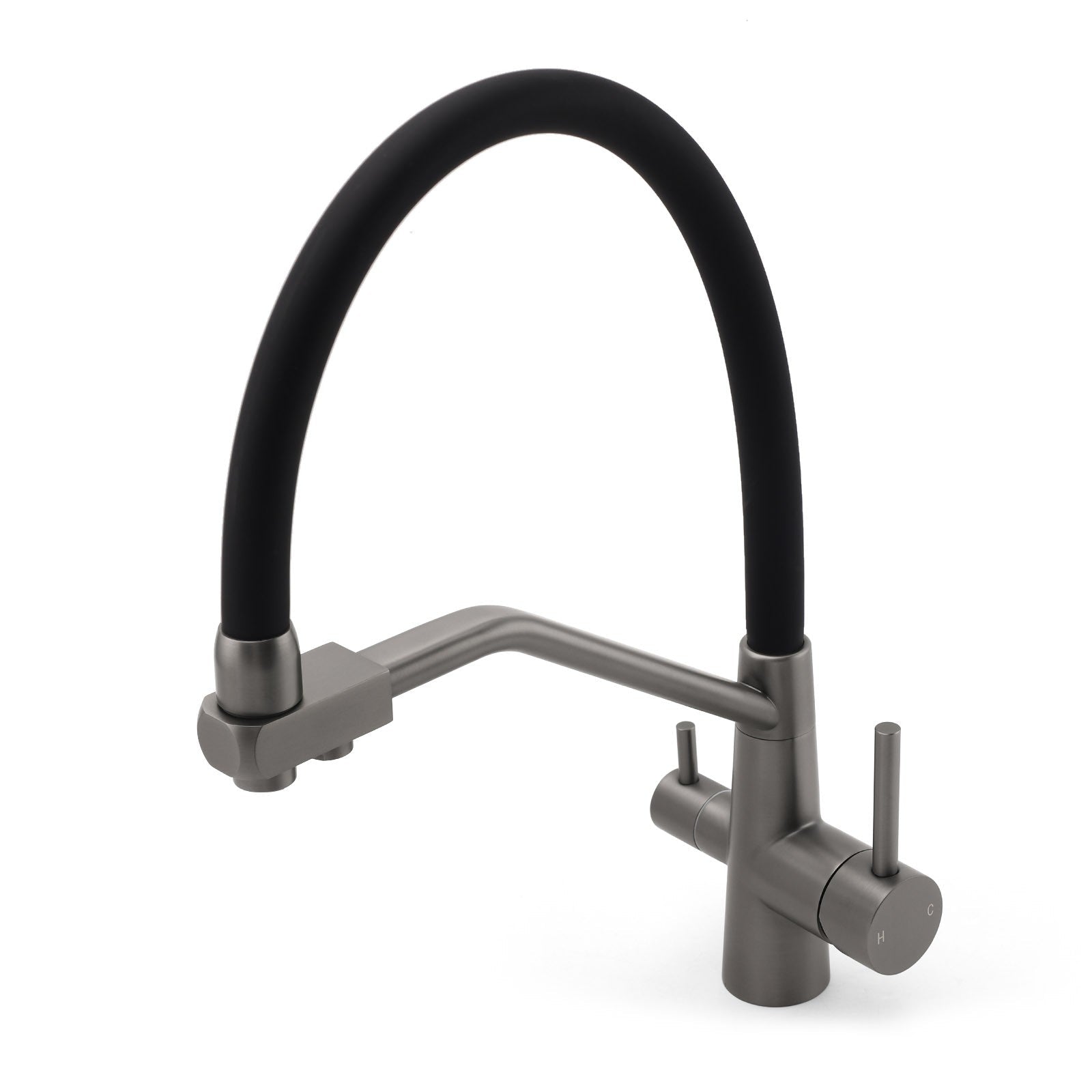 NEW Gun Metal Grey 3 - Way Drink Pure Water Kitchen Mixer Pull Out Spout Sink Tap - Furniture > Bathroom > Shower Heads & Screens - Rivercity House & Home Co. (ABN 18 642 972 209) - Affordable Modern Furniture Australia