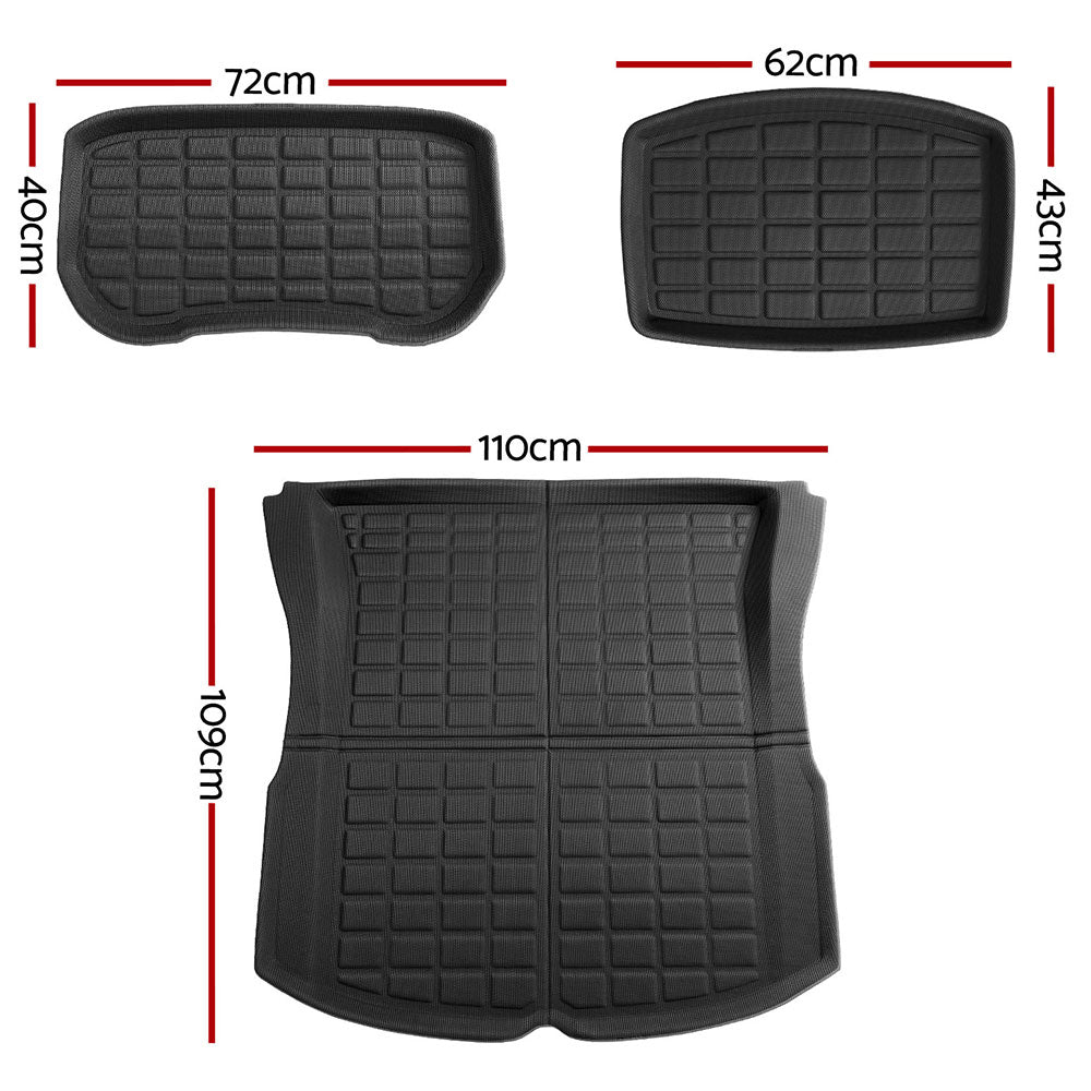 NEW Tesla Model 3 Highland 2024 Boot Liner Rear Frunk Cargo Trunk Mats Weisshorn - Auto Accessories > Auto Accessories Others > Automotive Decor - Rivercity House & Home Co. (ABN 18 642 972 209) - Affordable Modern Furniture Australia