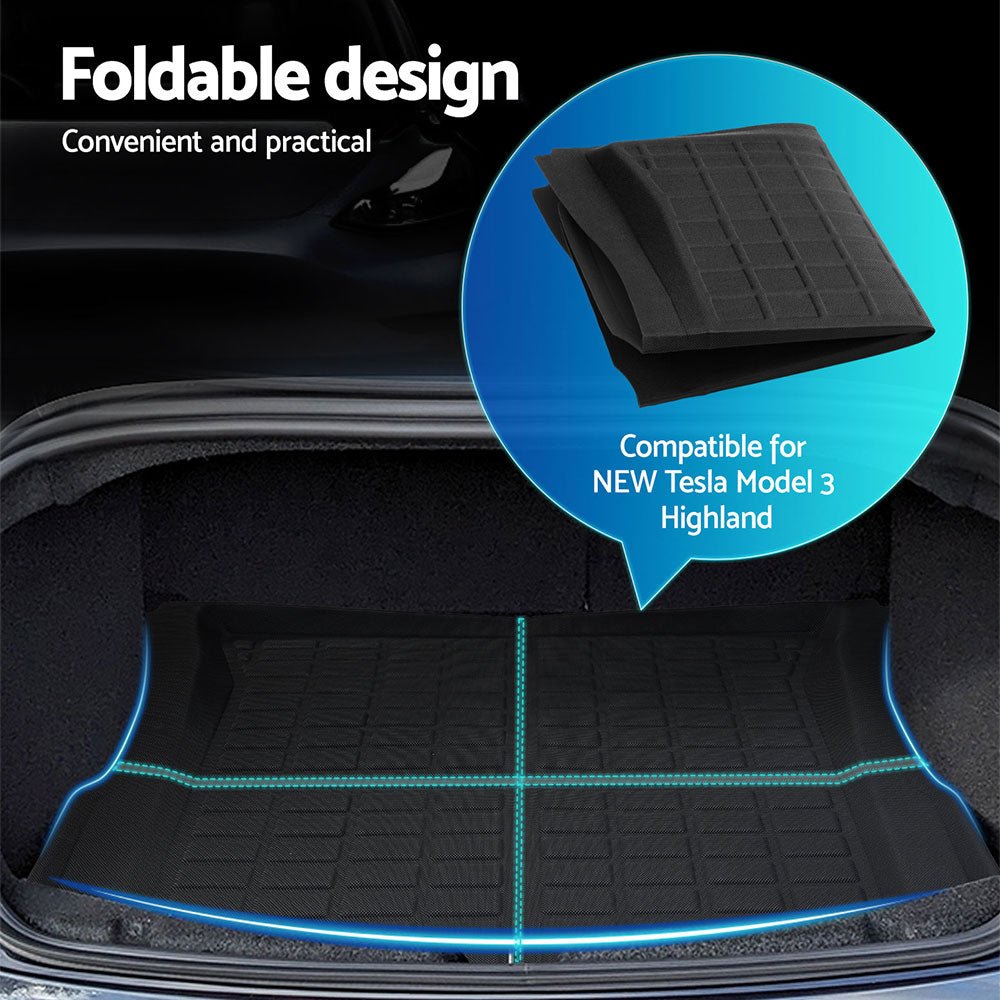 NEW Tesla Model 3 Highland 2024 Boot Liner Rear Frunk Cargo Trunk Mats Weisshorn - Auto Accessories > Auto Accessories Others > Automotive Decor - Rivercity House & Home Co. (ABN 18 642 972 209) - Affordable Modern Furniture Australia