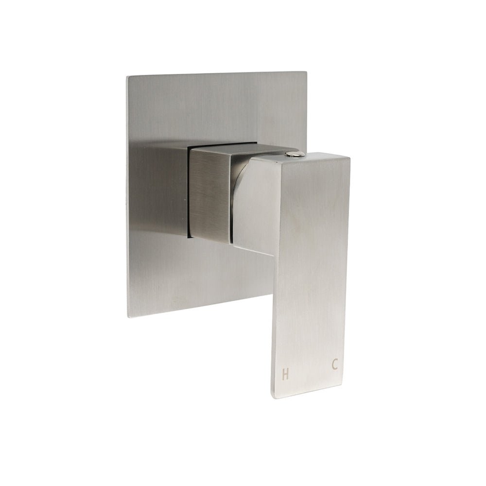 Nickel Brushed Square Lead Free Shower Hot Cold Mixer Ceramic Cartridge Spindle - Furniture > Bathroom > Shower Heads & Screens - Rivercity House & Home Co. (ABN 18 642 972 209) - Affordable Modern Furniture Australia