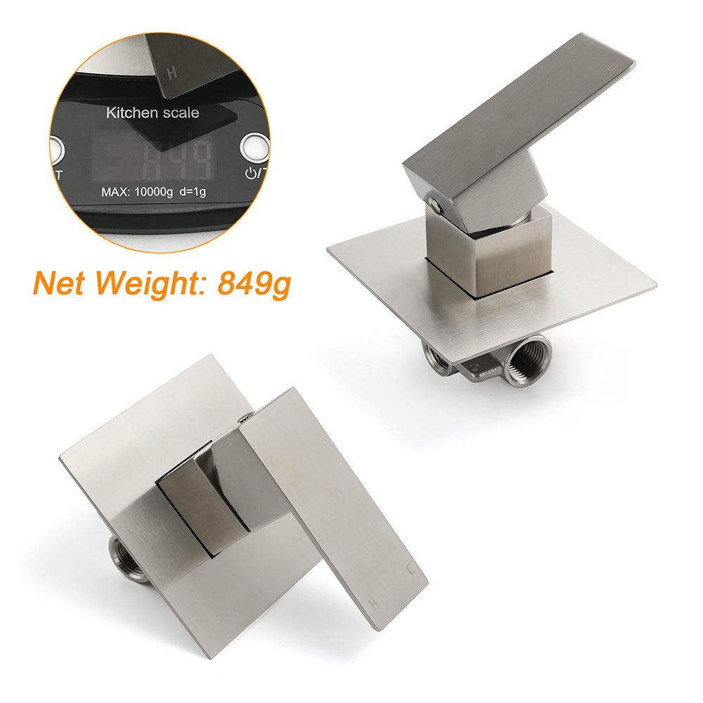 Nickel Brushed Square Lead Free Shower Hot Cold Mixer Ceramic Cartridge Spindle - Furniture > Bathroom > Shower Heads & Screens - Rivercity House & Home Co. (ABN 18 642 972 209) - Affordable Modern Furniture Australia