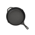Cast Iron Non-Stick Frying Pan Steak Skillet 30cm with Double Pouring Spouts - Black