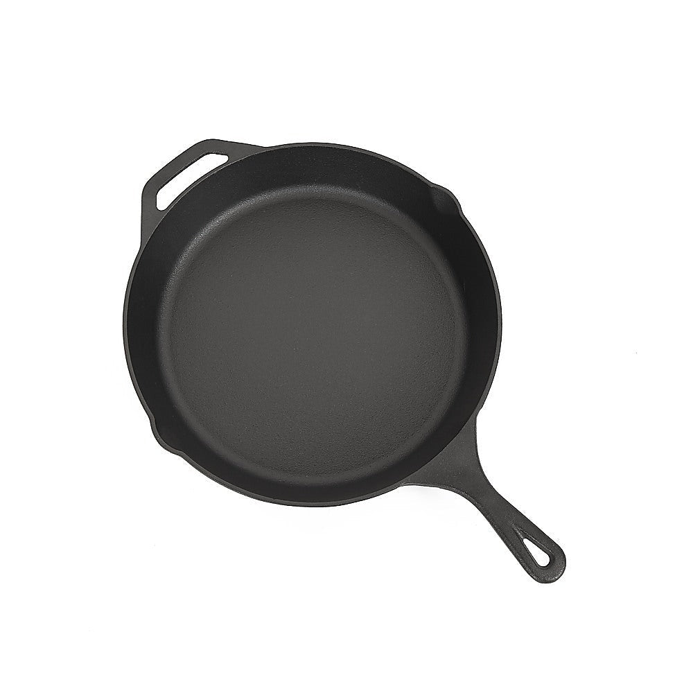Non - stick Frying Pan Cast Iron Steak Skillet Round BBQ Grill Cookware 30cm - Home & Garden > Kitchenware > Skillets & Frying Pans - Rivercity House & Home Co. (ABN 18 642 972 209) - Affordable Modern Furniture Australia