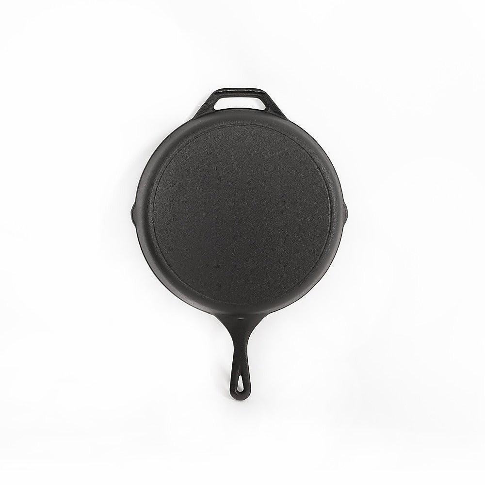 Non - stick Frying Pan Cast Iron Steak Skillet Round BBQ Grill Cookware 30cm - Home & Garden > Kitchenware > Skillets & Frying Pans - Rivercity House & Home Co. (ABN 18 642 972 209) - Affordable Modern Furniture Australia