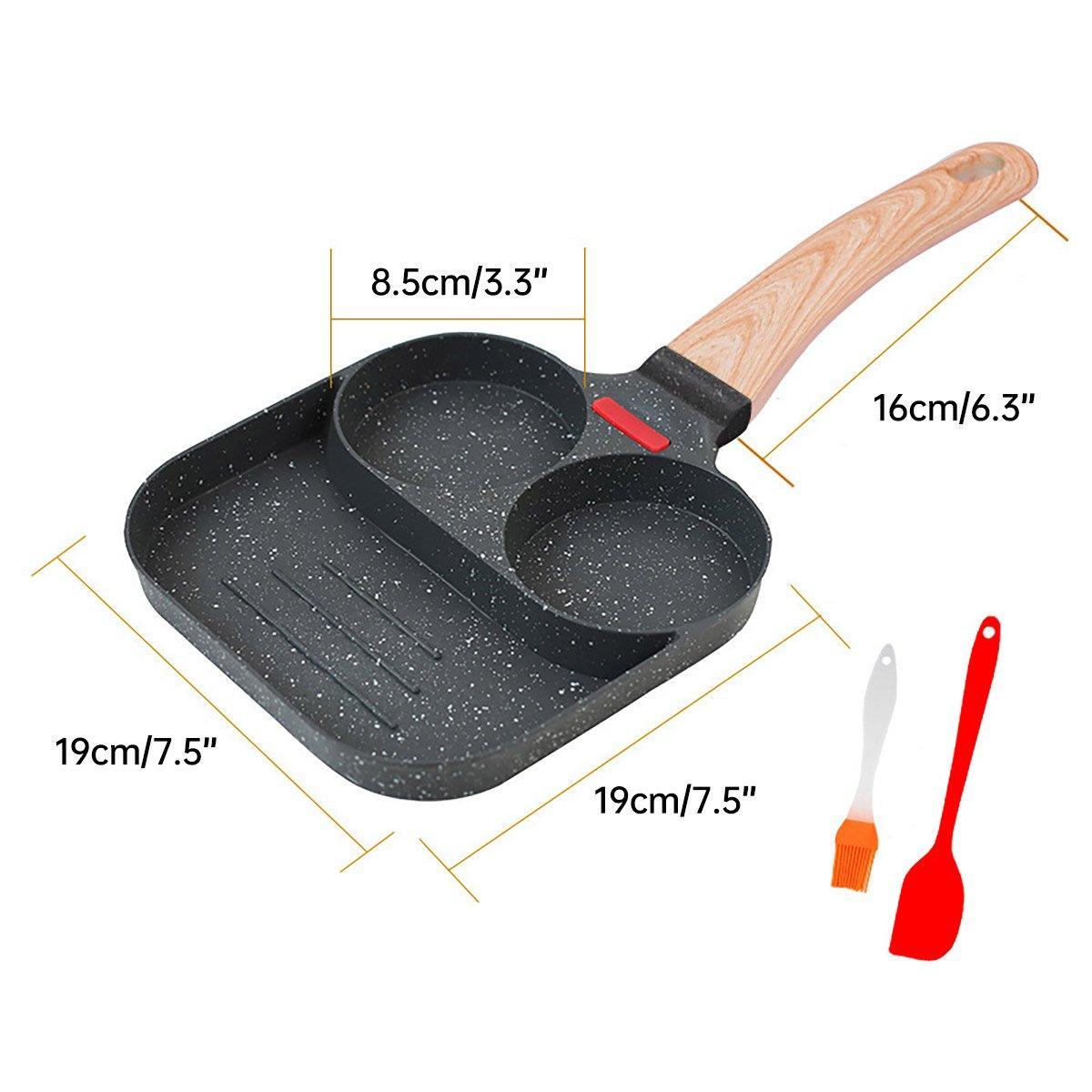 Nonstick Three in One Egg Frying Pan Skillet Breakfast Cooker for Kitchen Use - Home & Garden > Kitchenware > Skillets & Frying Pans - Rivercity House & Home Co. (ABN 18 642 972 209) - Affordable Modern Furniture Australia