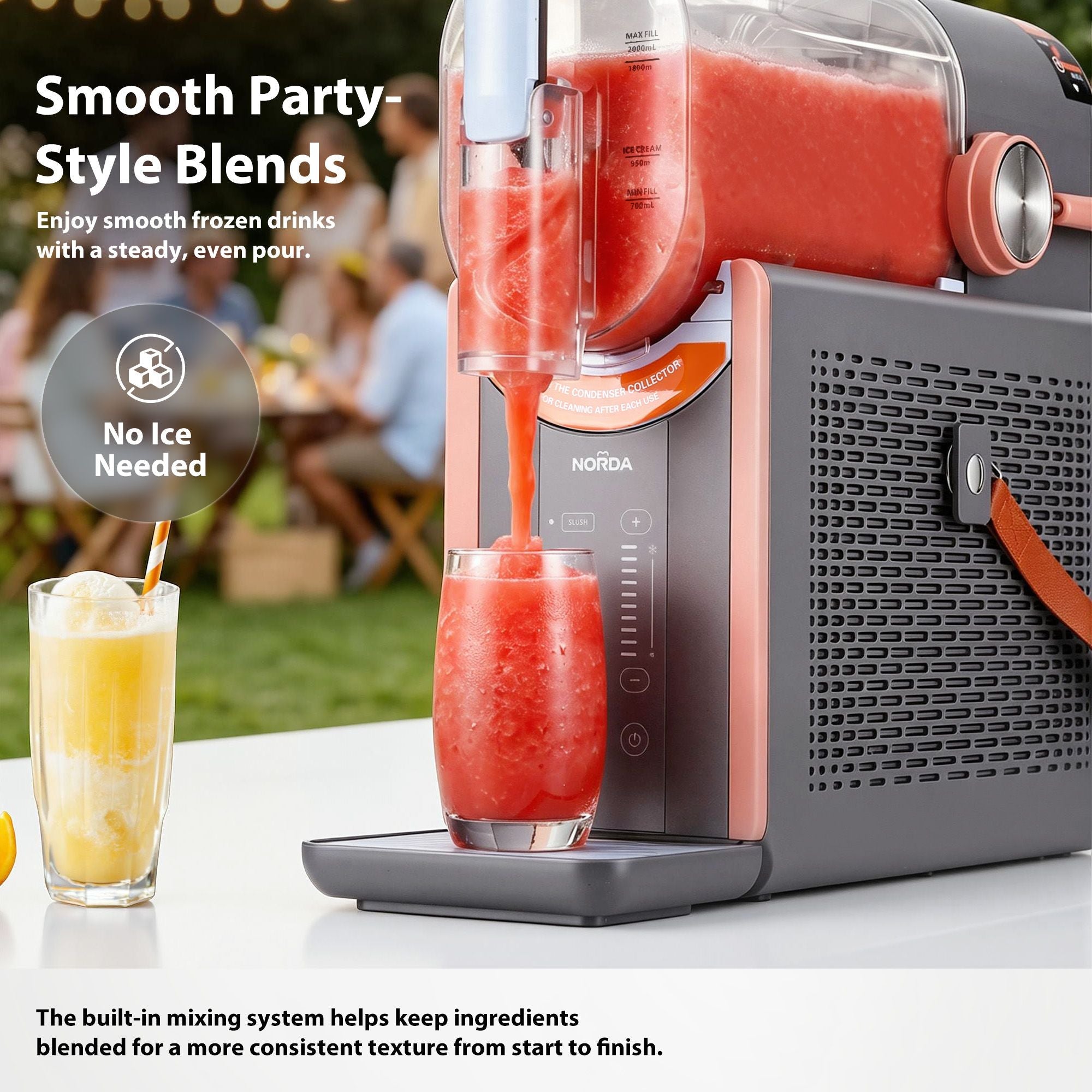 NORDA 2L Slushie Machine Frozen Drink and Ice Cream Maker Countertop - Grey - Appliances > Kitchen Appliances > Ice Makers - Rivercity House & Home Co. (ABN 18 642 972 209) - Affordable Modern Furniture Australia