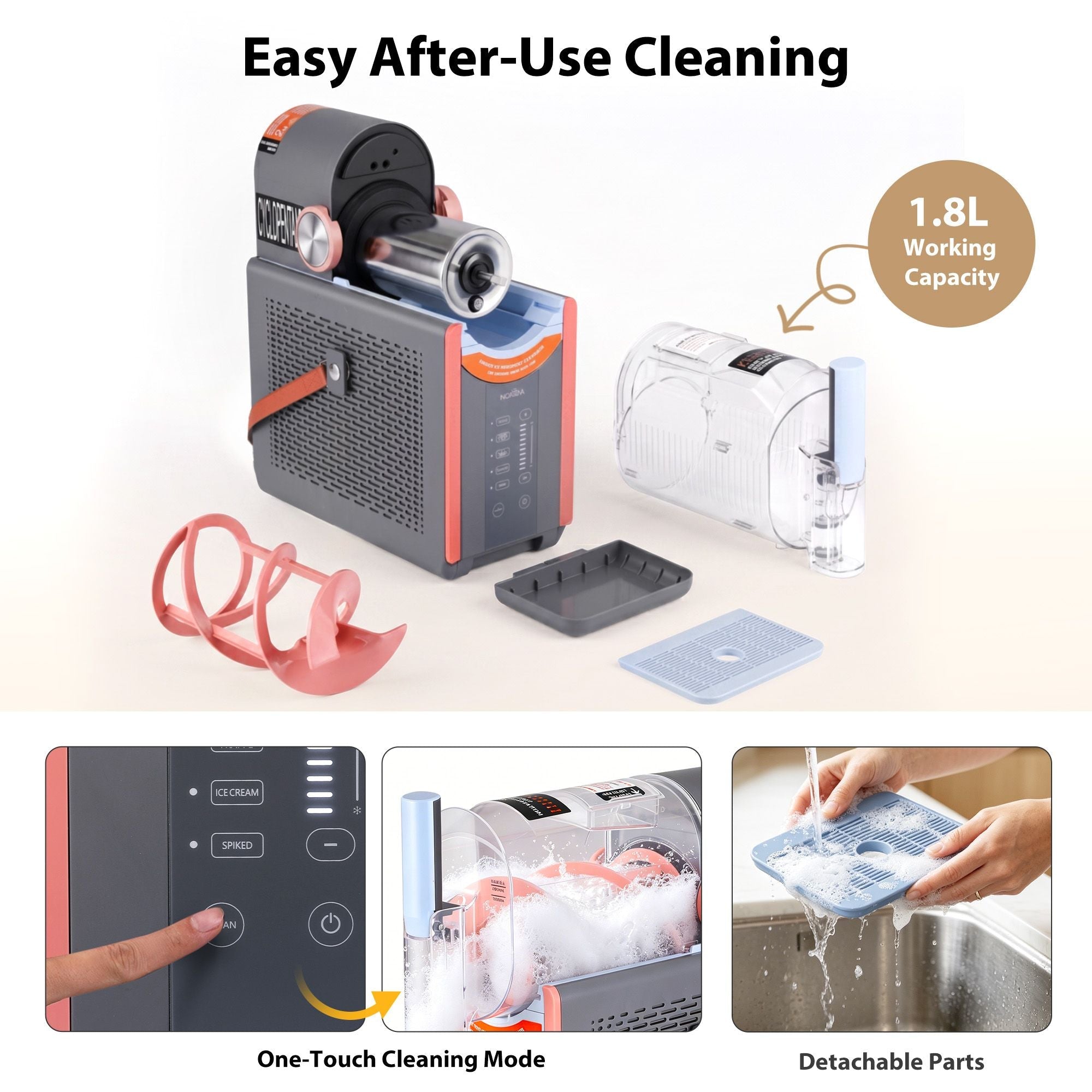 NORDA 2L Slushie Machine Frozen Drink and Ice Cream Maker Countertop - Grey - Appliances > Kitchen Appliances > Ice Makers - Rivercity House & Home Co. (ABN 18 642 972 209) - Affordable Modern Furniture Australia