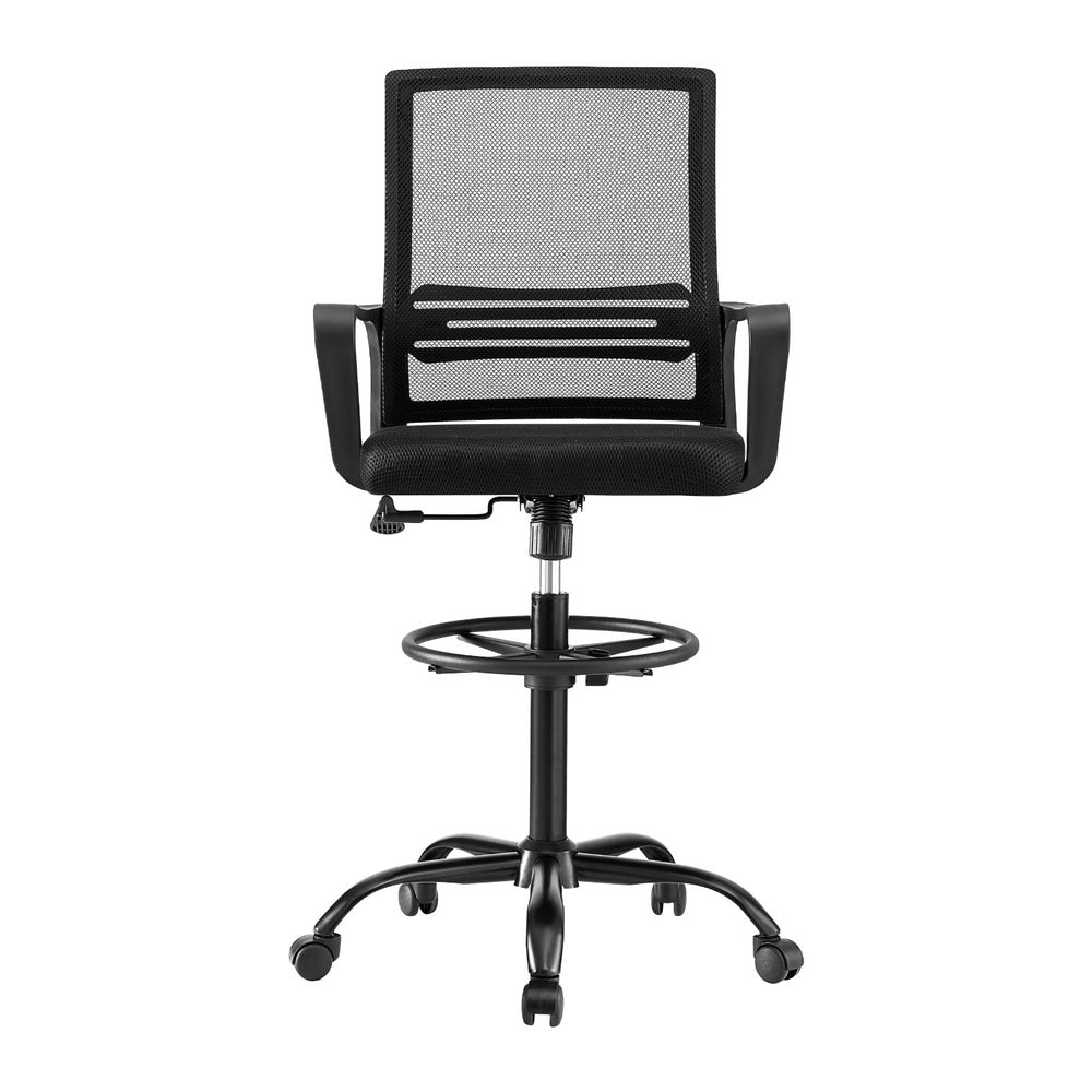 Office Chair Drafting Chairs Stool Computer Desk Studios Mesh Black - Furniture > Office > Office & Desk Chairs - Rivercity House & Home Co. (ABN 18 642 972 209) - Affordable Modern Furniture Australia